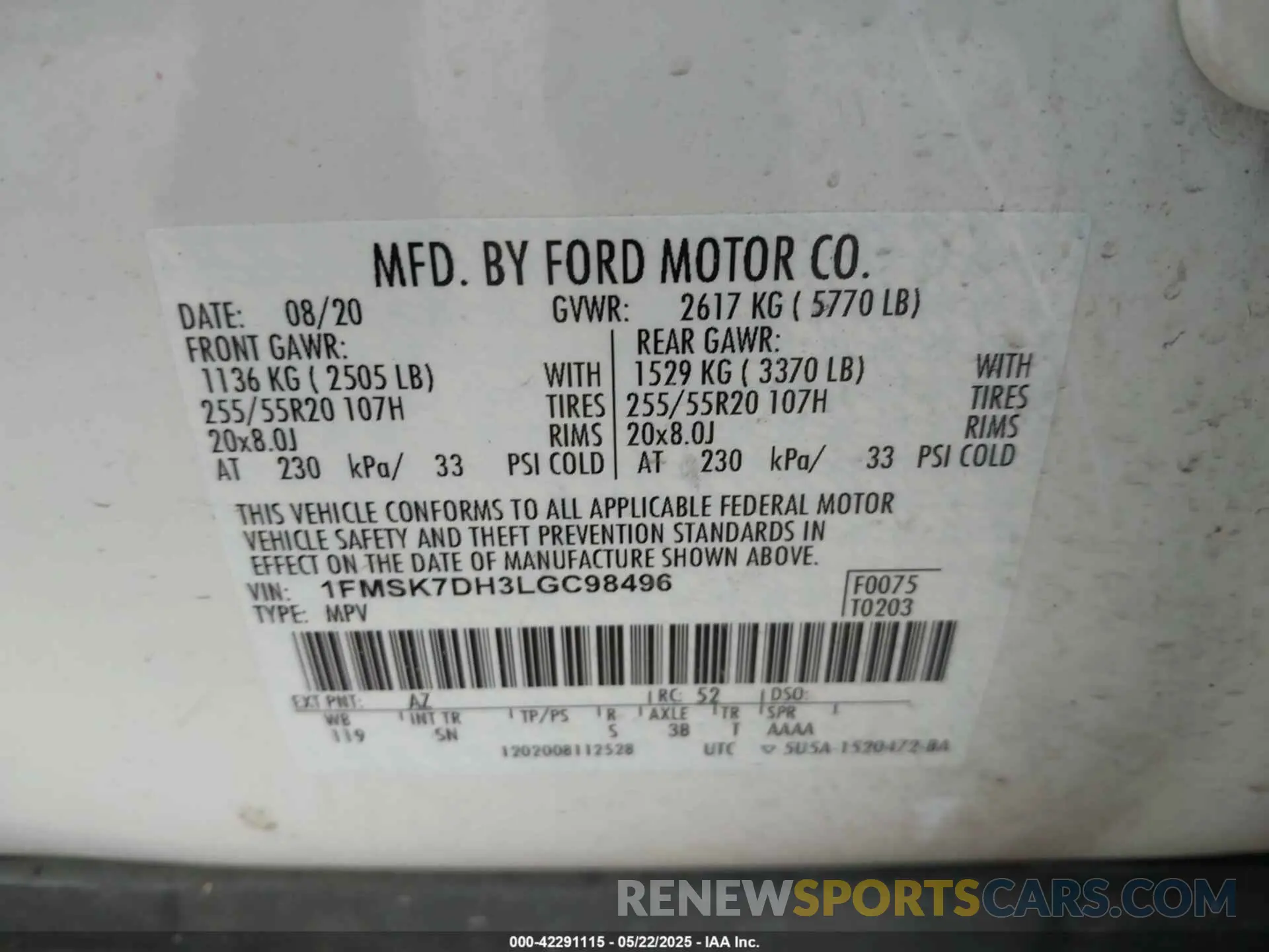 9 Фотография поврежденного автомобиля 1FMSK7DH3LGC98496 FORD EXPLORER 2020