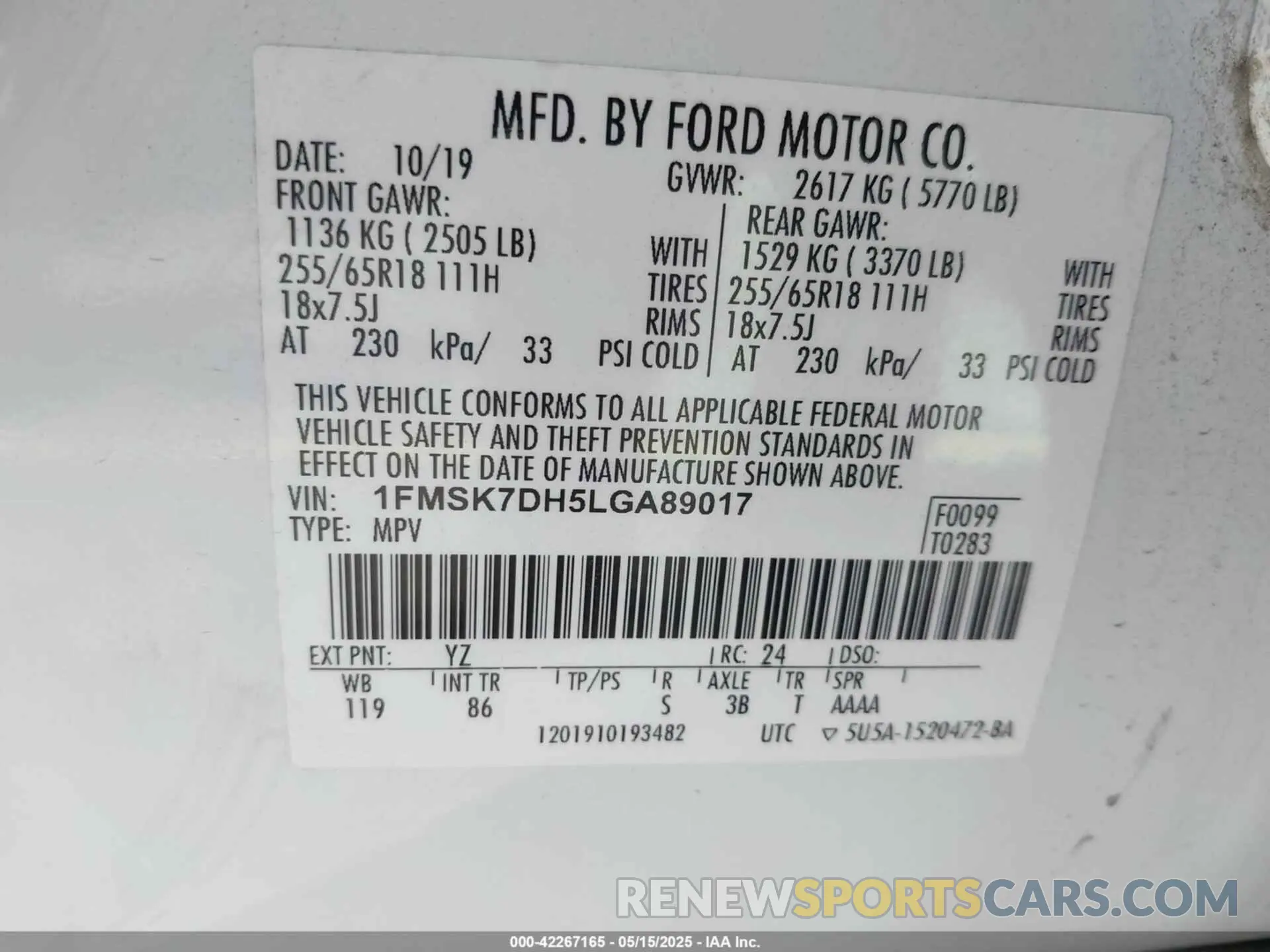 9 Photograph of a damaged car 1FMSK7DH5LGA89017 FORD EXPLORER 2020