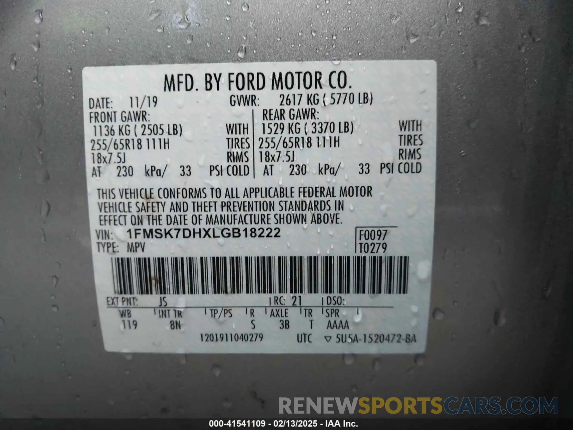 9 Фотография поврежденного автомобиля 1FMSK7DHXLGB18222 FORD EXPLORER 2020