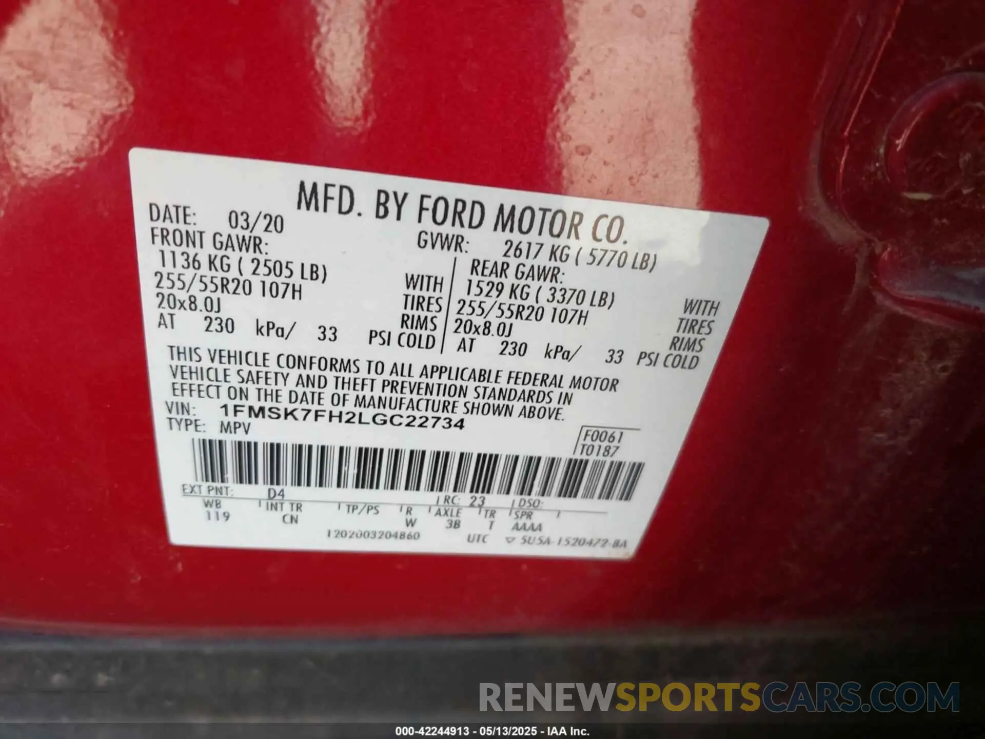 9 Фотография поврежденного автомобиля 1FMSK7FH2LGC22734 FORD EXPLORER 2020