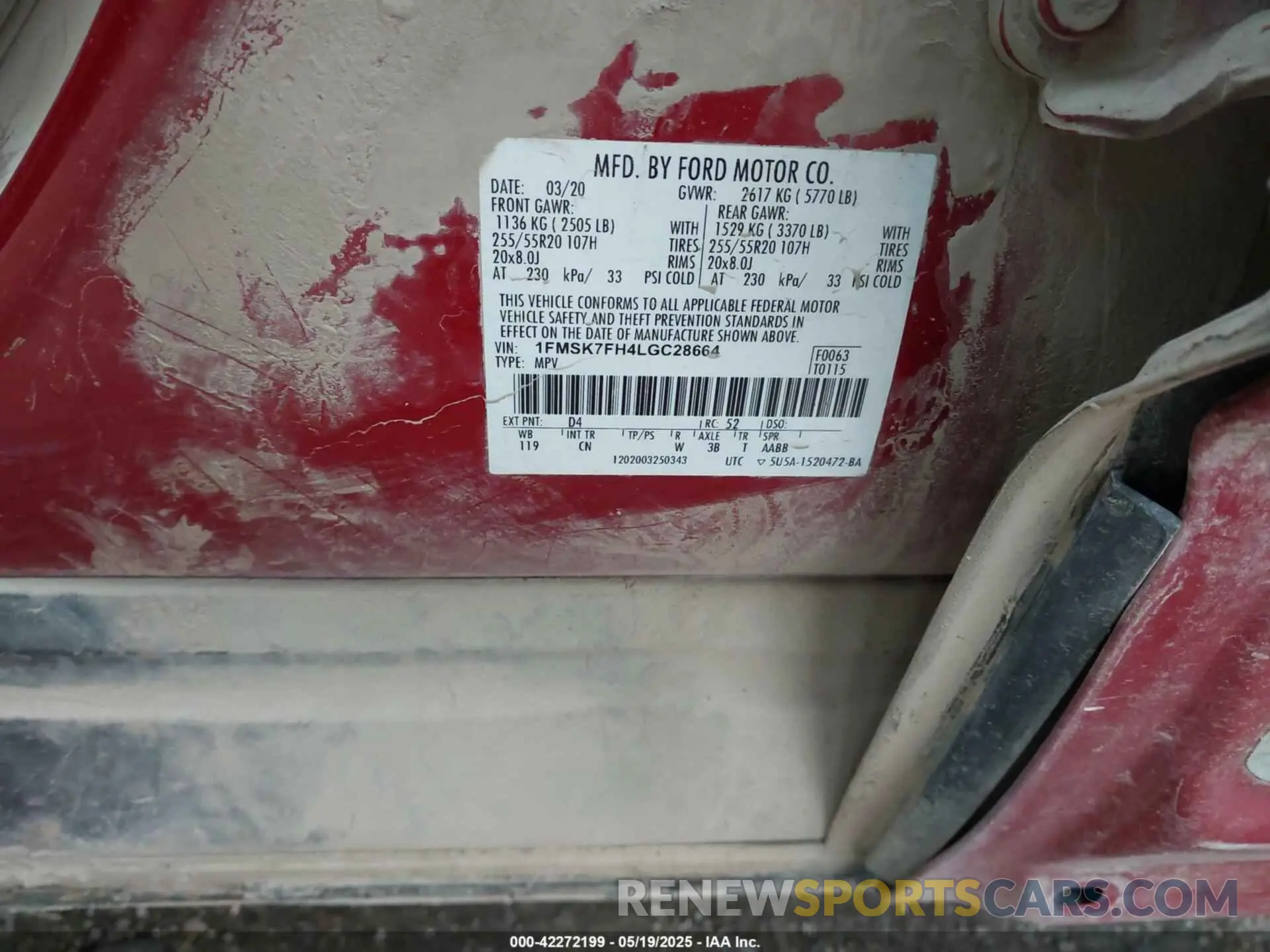 9 Photograph of a damaged car 1FMSK7FH4LGC28664 FORD EXPLORER 2020