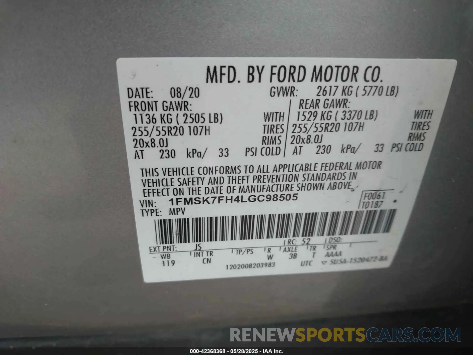 9 Фотография поврежденного автомобиля 1FMSK7FH4LGC98505 FORD EXPLORER 2020