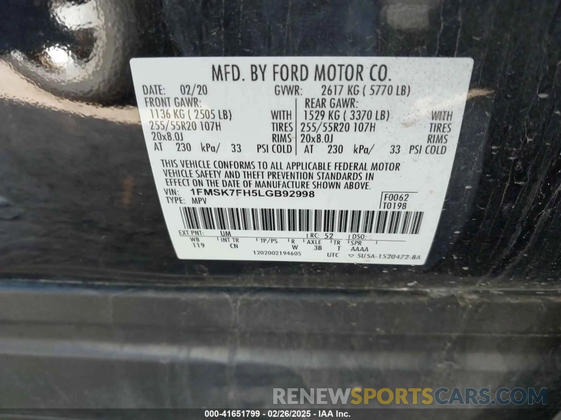 9 Фотография поврежденного автомобиля 1FMSK7FH5LGB92998 FORD EXPLORER 2020