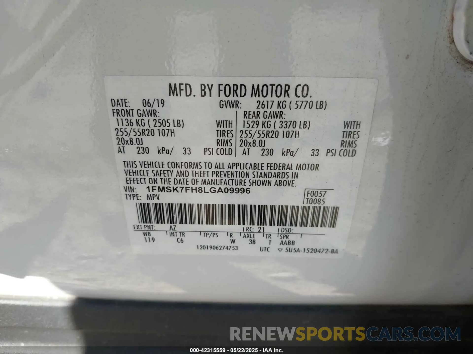 9 Фотография поврежденного автомобиля 1FMSK7FH8LGA09996 FORD EXPLORER 2020