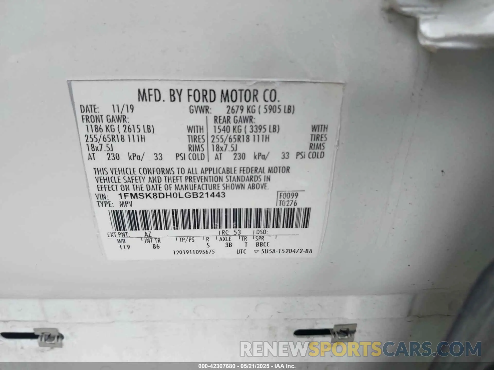 9 Фотография поврежденного автомобиля 1FMSK8DH0LGB21443 FORD EXPLORER 2020