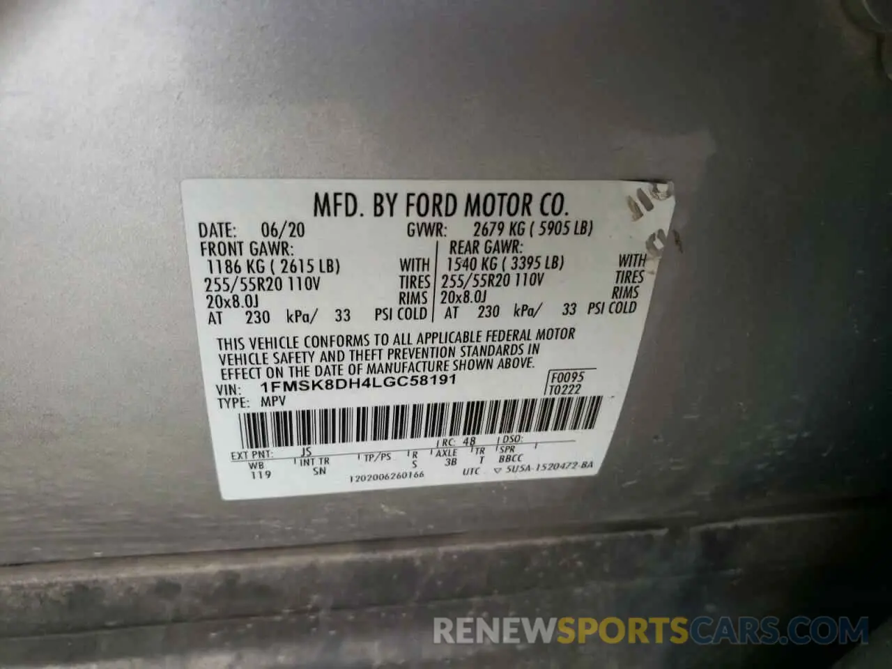 14 Фотография поврежденного автомобиля 1FMSK8DH4LGC58191 FORD EXPLORER 2020