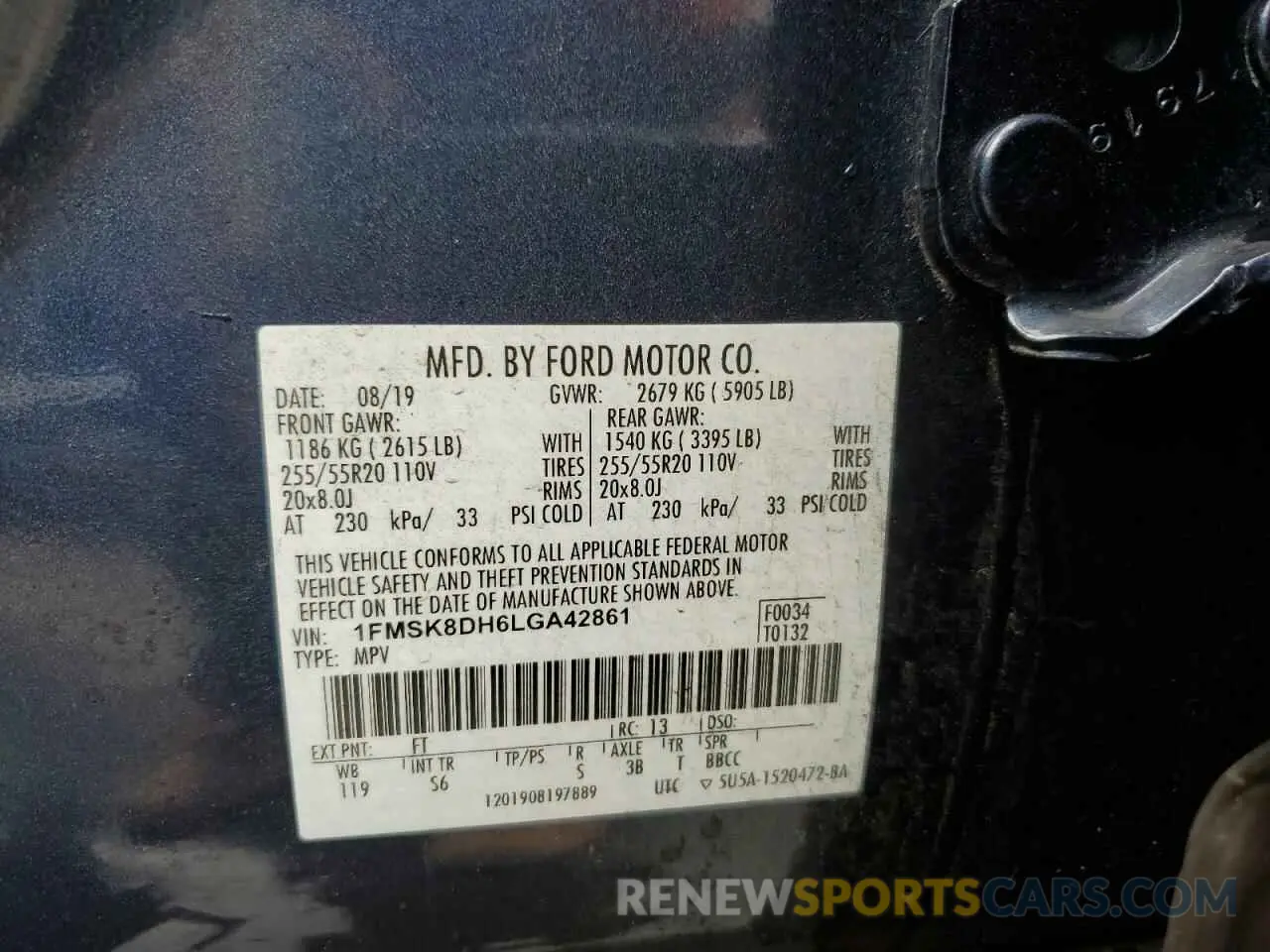 13 Фотография поврежденного автомобиля 1FMSK8DH6LGA42861 FORD EXPLORER 2020