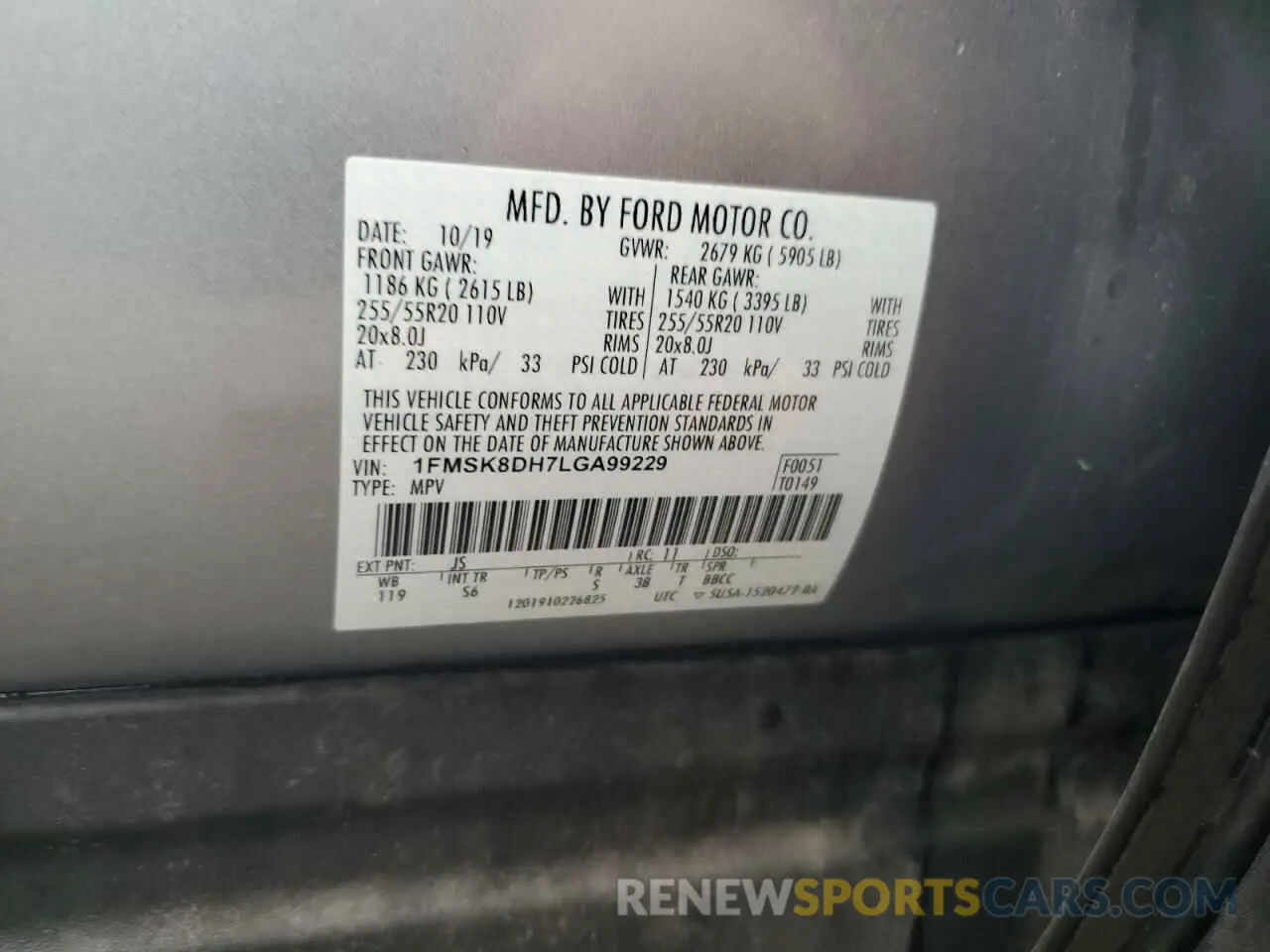 13 Фотография поврежденного автомобиля 1FMSK8DH7LGA99229 FORD EXPLORER 2020