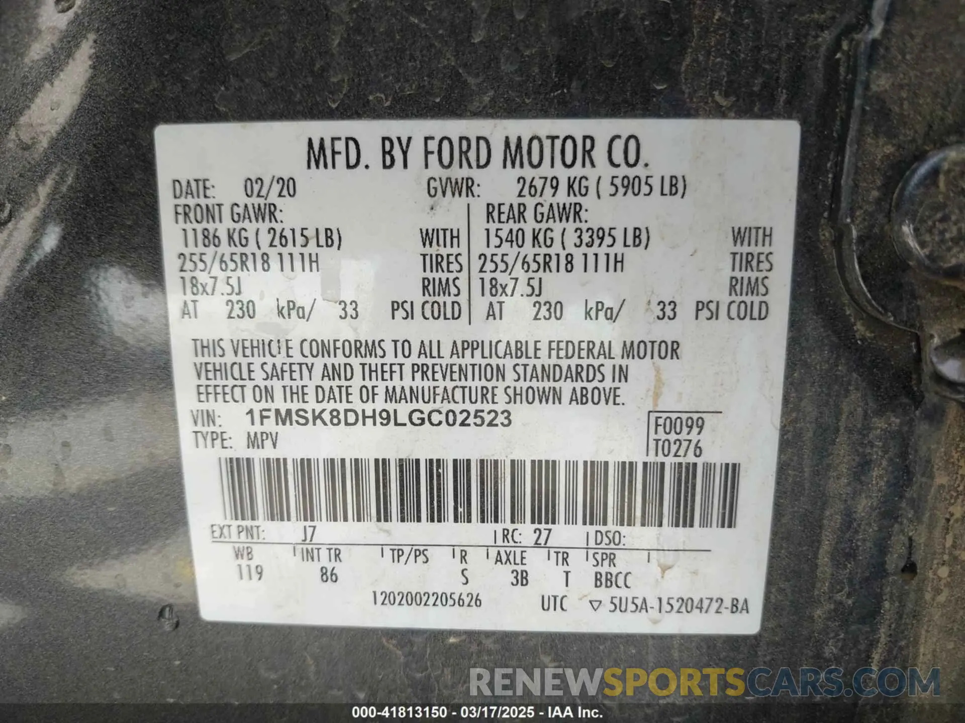 9 Photograph of a damaged car 1FMSK8DH9LGC02523 FORD EXPLORER 2020