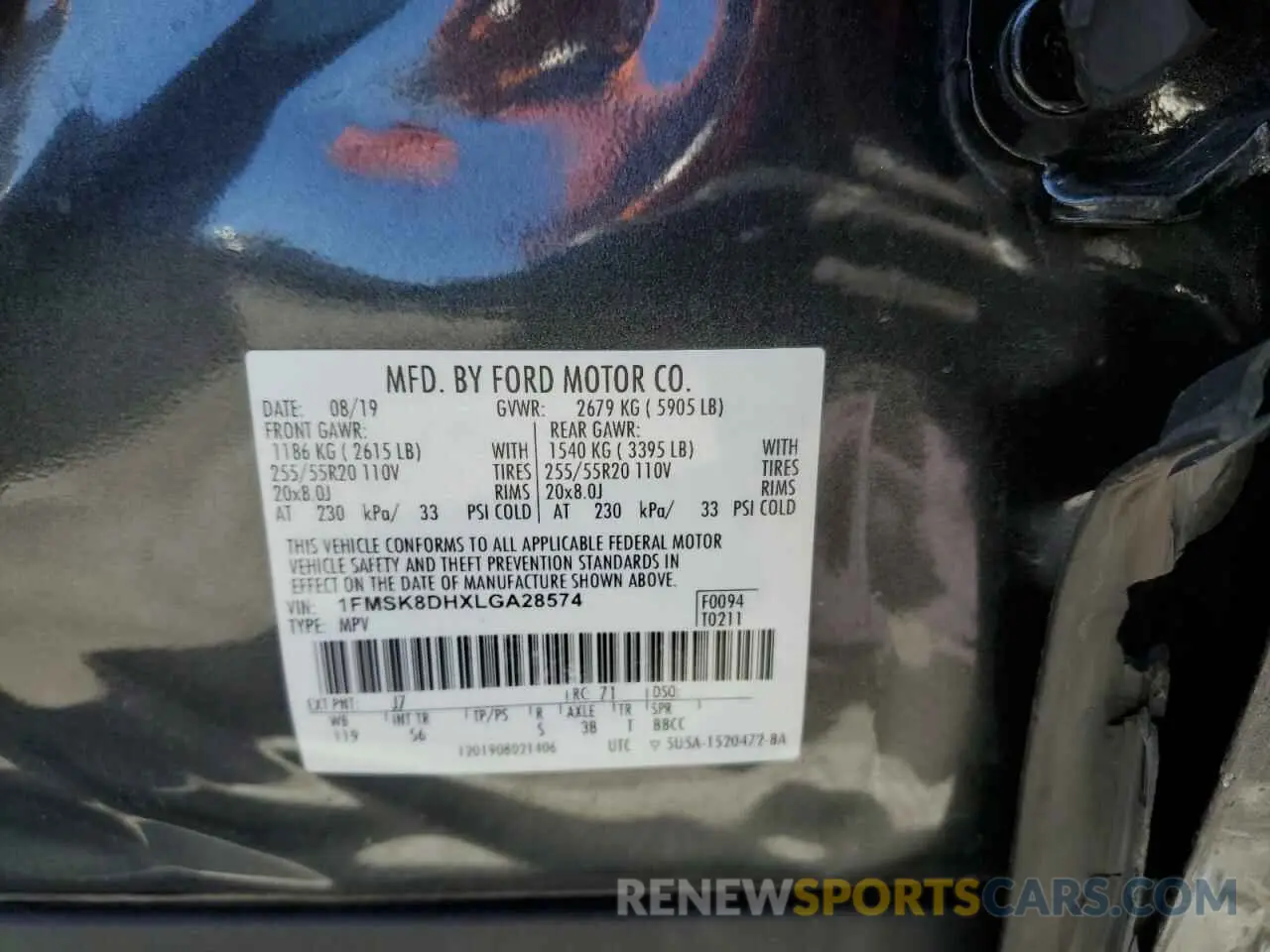 13 Фотография поврежденного автомобиля 1FMSK8DHXLGA28574 FORD EXPLORER 2020
