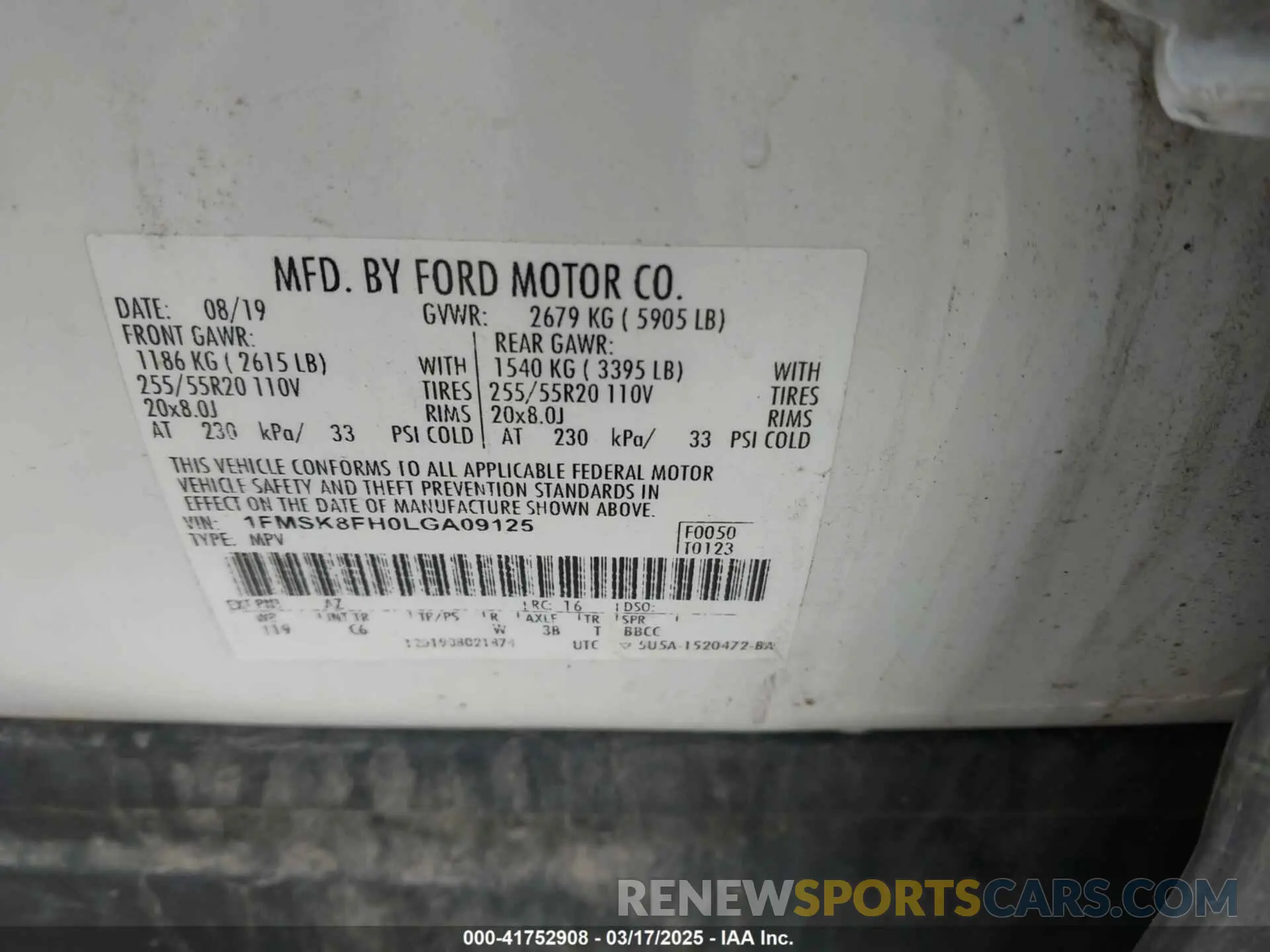 9 Фотография поврежденного автомобиля 1FMSK8FH0LGA09125 FORD EXPLORER 2020
