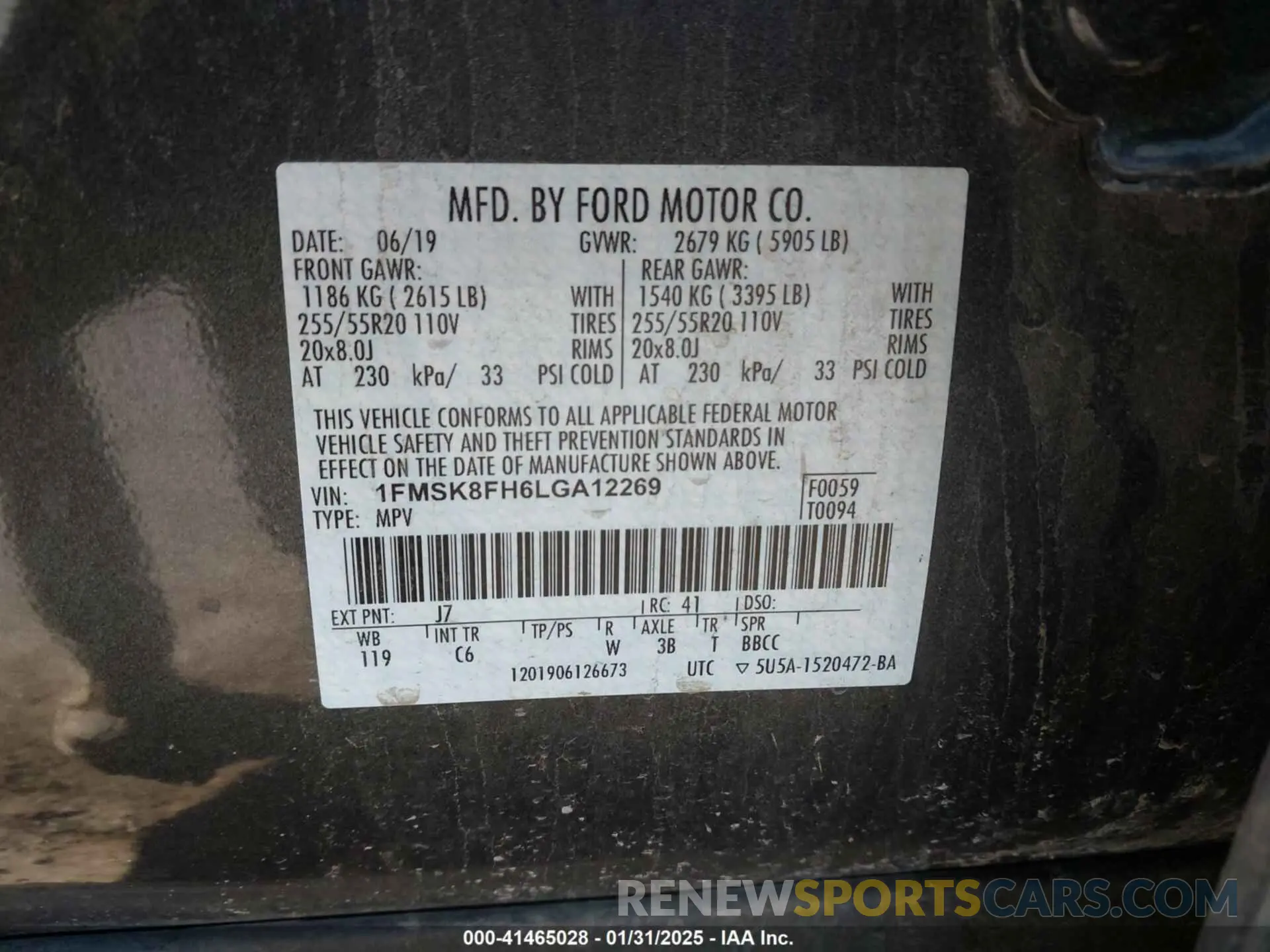 9 Photograph of a damaged car 1FMSK8FH6LGA12269 FORD EXPLORER 2020