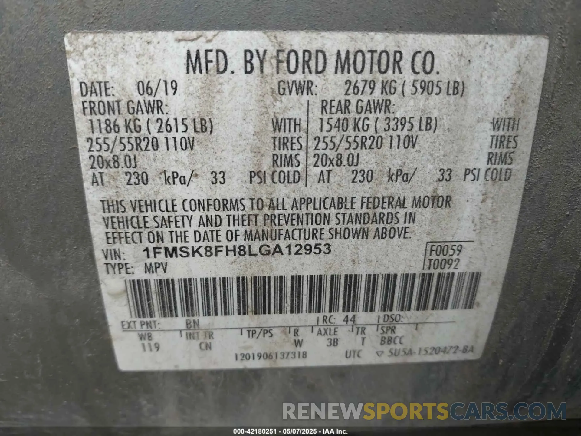 9 Photograph of a damaged car 1FMSK8FH8LGA12953 FORD EXPLORER 2020