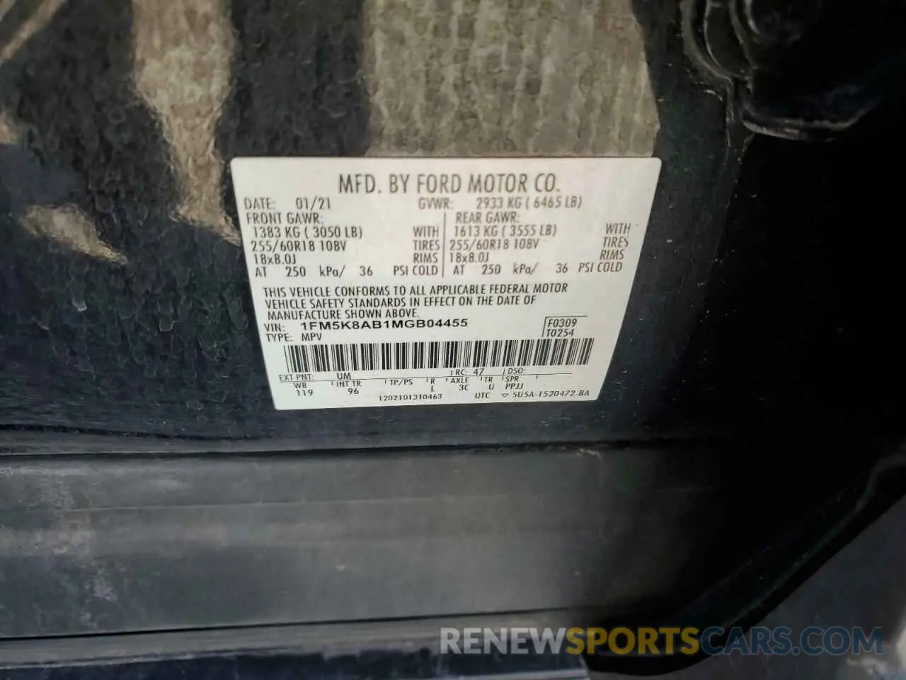 12 Фотография поврежденного автомобиля 1FM5K8AB1MGB04455 FORD EXPLORER 2021