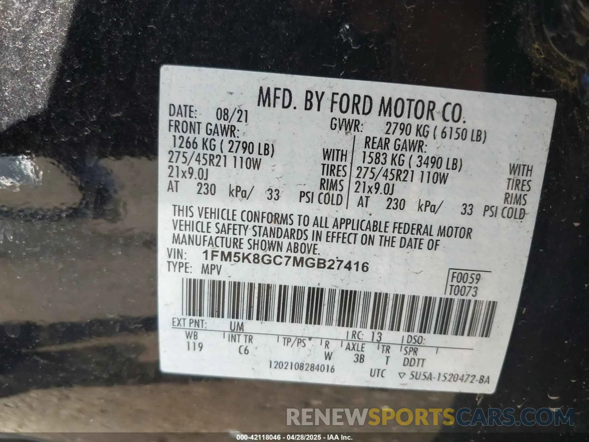 9 Photograph of a damaged car 1FM5K8GC7MGB27416 FORD EXPLORER 2021
