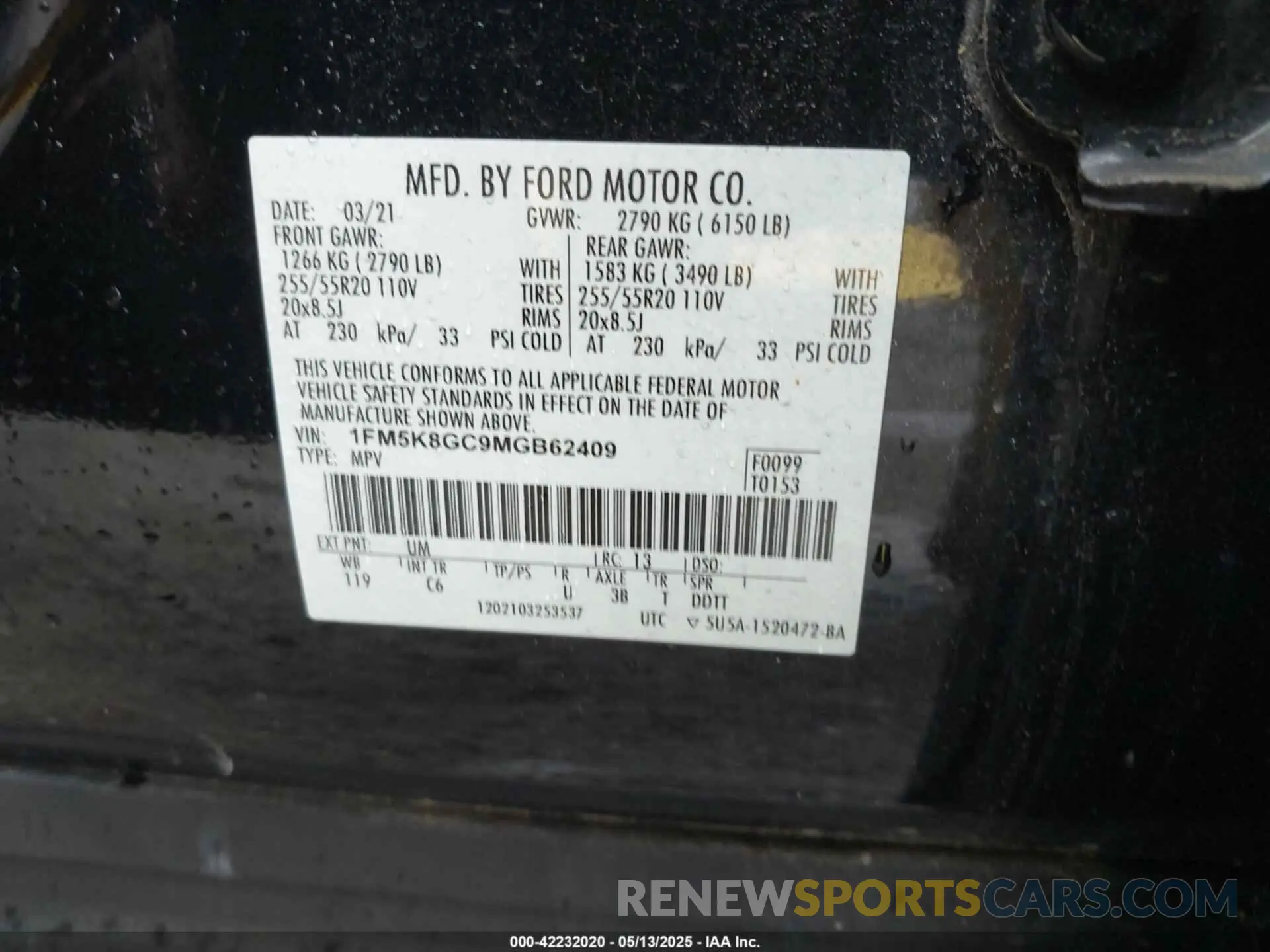 9 Photograph of a damaged car 1FM5K8GC9MGB62409 FORD EXPLORER 2021