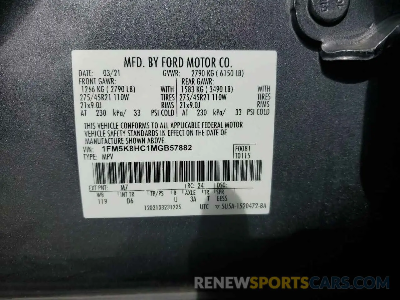 12 Фотография поврежденного автомобиля 1FM5K8HC1MGB57882 FORD EXPLORER 2021