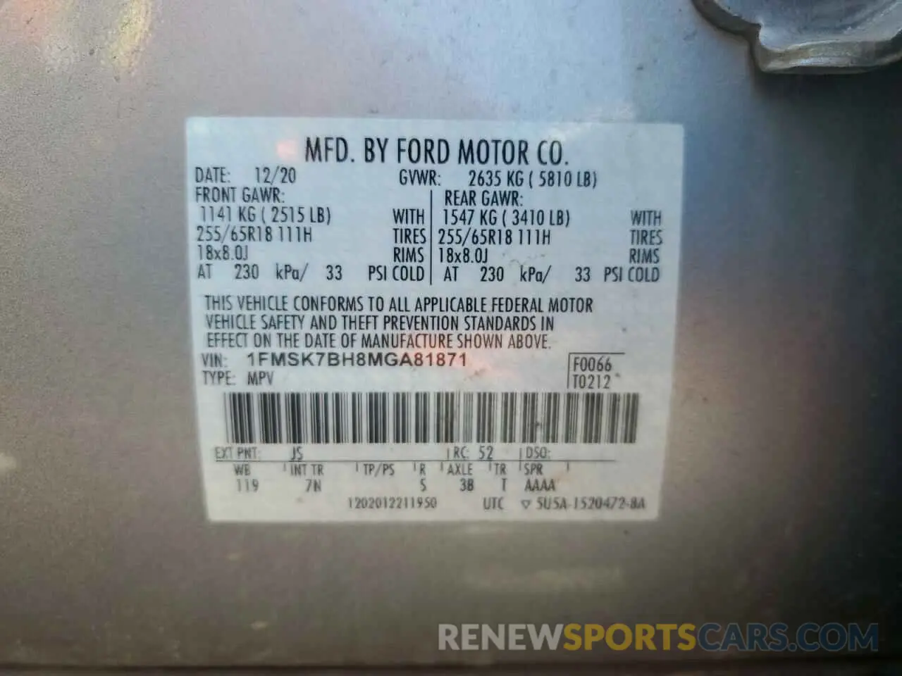 14 Фотография поврежденного автомобиля 1FMSK7BH8MGA81871 FORD EXPLORER 2021