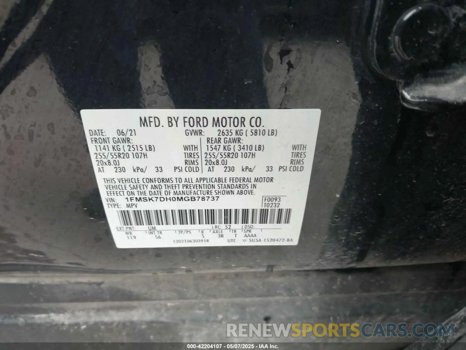 9 Фотография поврежденного автомобиля 1FMSK7DH0MGB78737 FORD EXPLORER 2021