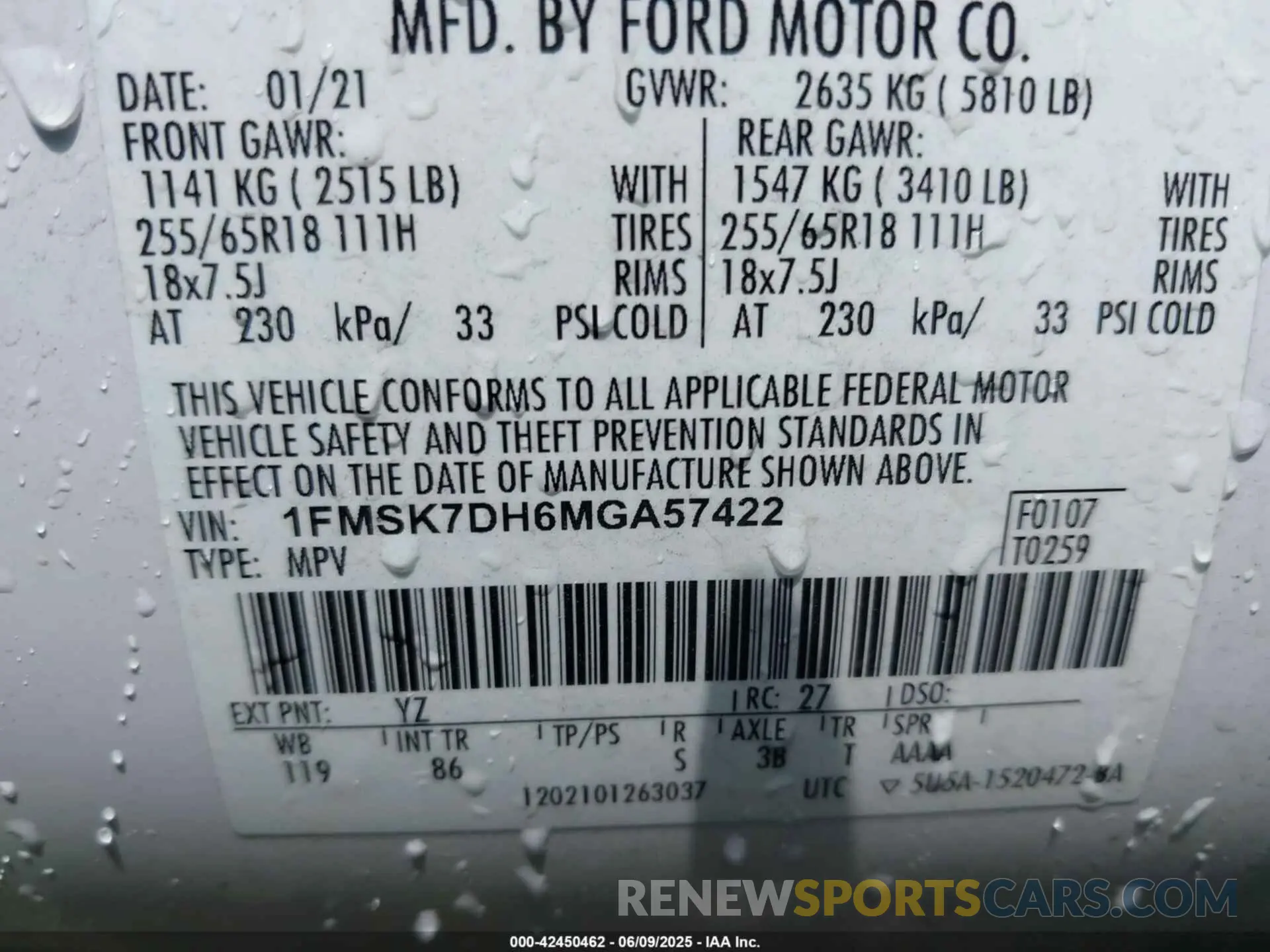 9 Фотография поврежденного автомобиля 1FMSK7DH6MGA57422 FORD EXPLORER 2021