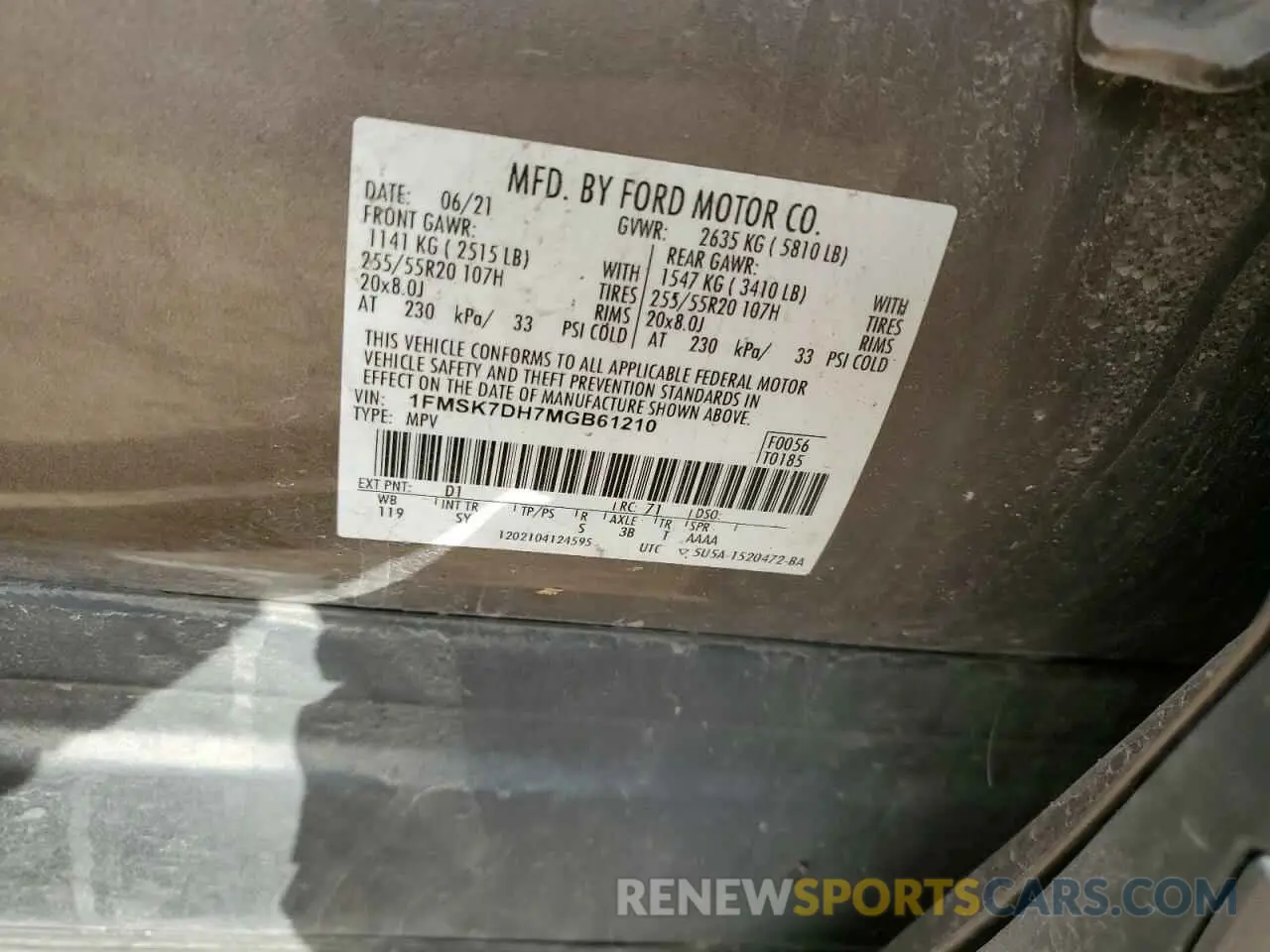 15 Photograph of a damaged car 1FMSK7DH7MGB61210 FORD EXPLORER 2021