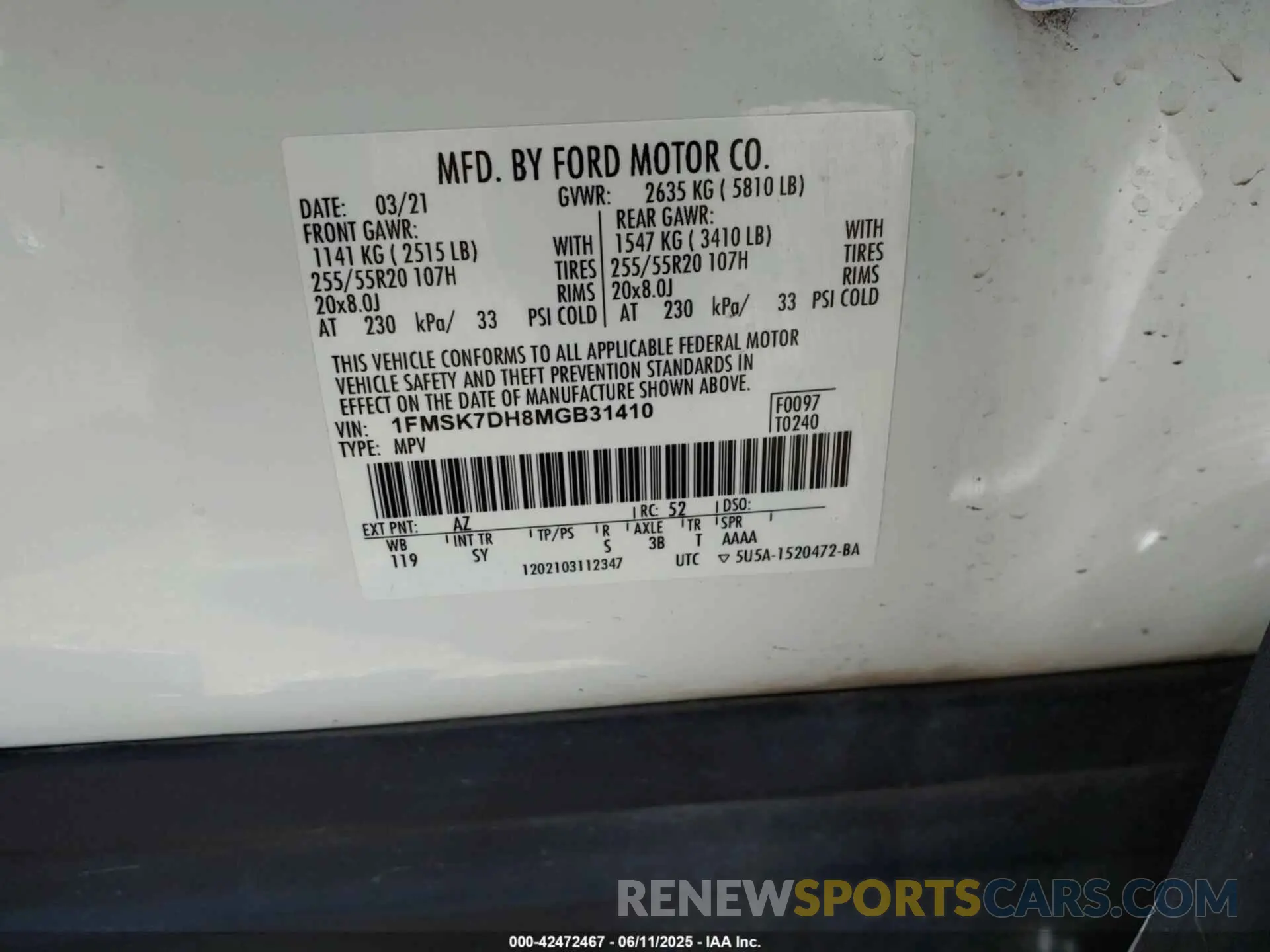9 Photograph of a damaged car 1FMSK7DH8MGB31410 FORD EXPLORER 2021