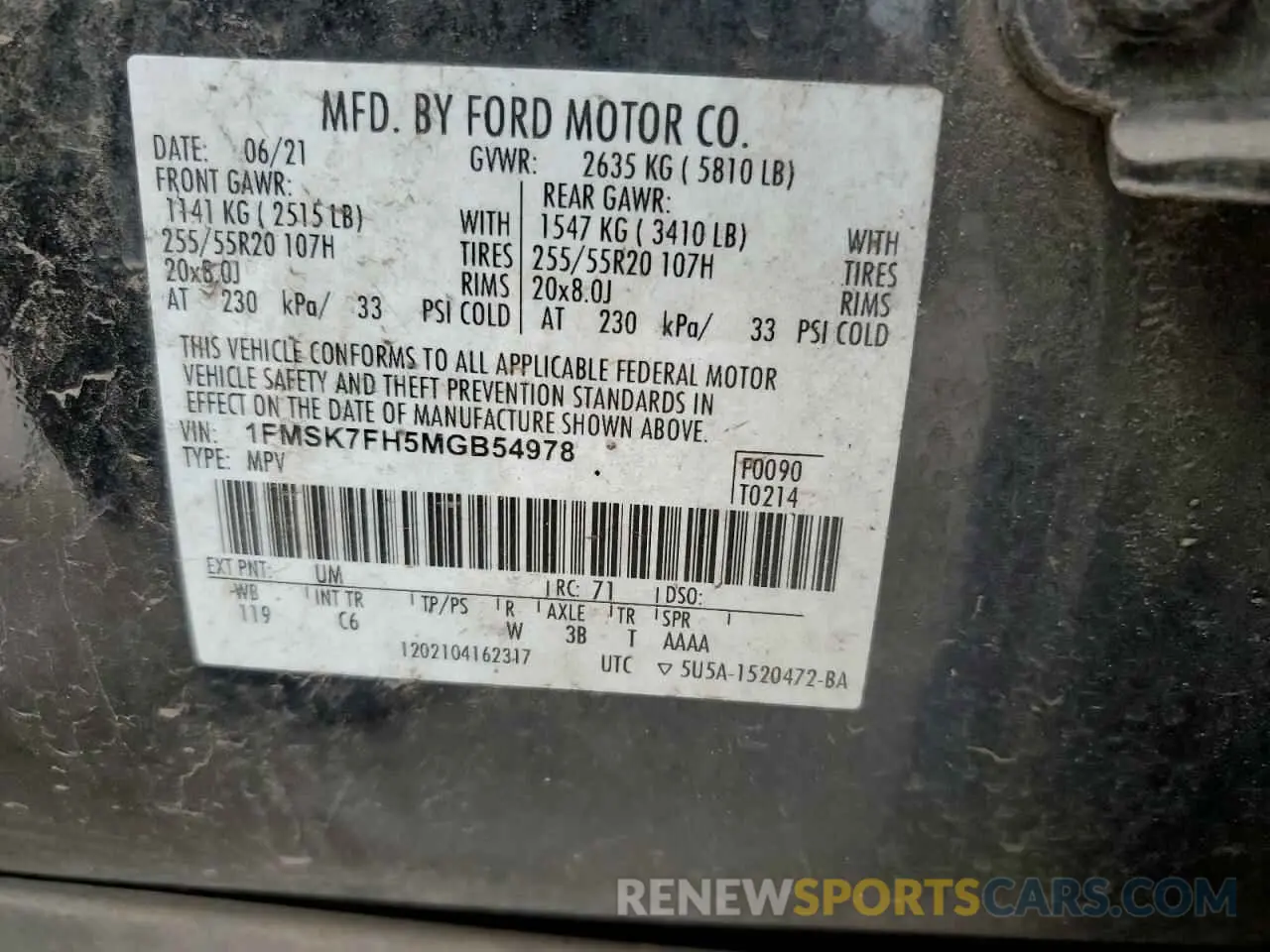 14 Фотография поврежденного автомобиля 1FMSK7FH5MGB54978 FORD EXPLORER 2021