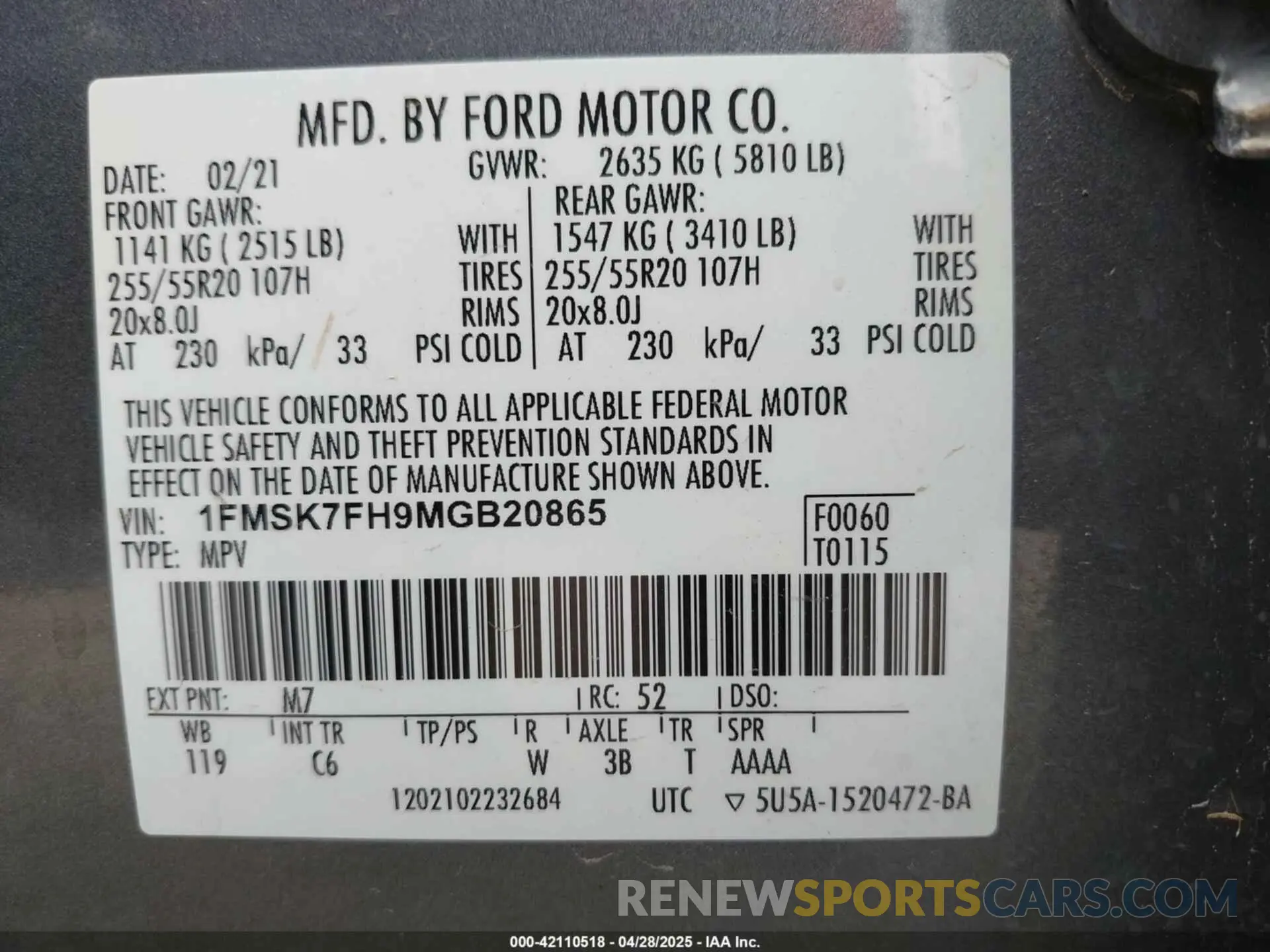 9 Photograph of a damaged car 1FMSK7FH9MGB20865 FORD EXPLORER 2021