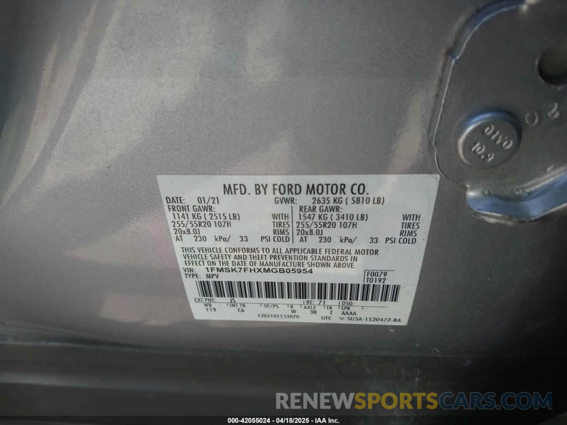9 Photograph of a damaged car 1FMSK7FHXMGB05954 FORD EXPLORER 2021