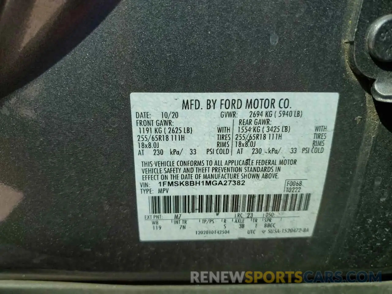 13 Photograph of a damaged car 1FMSK8BH1MGA27382 FORD EXPLORER 2021