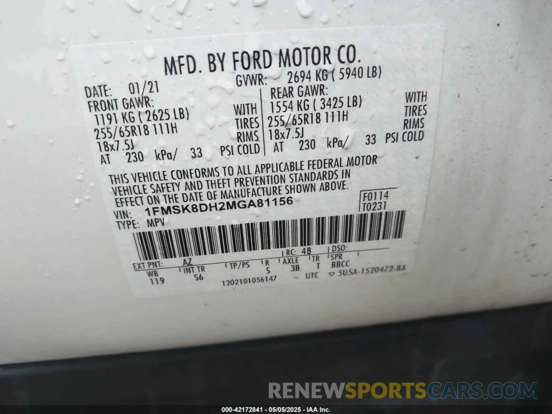 9 Фотография поврежденного автомобиля 1FMSK8DH2MGA81156 FORD EXPLORER 2021