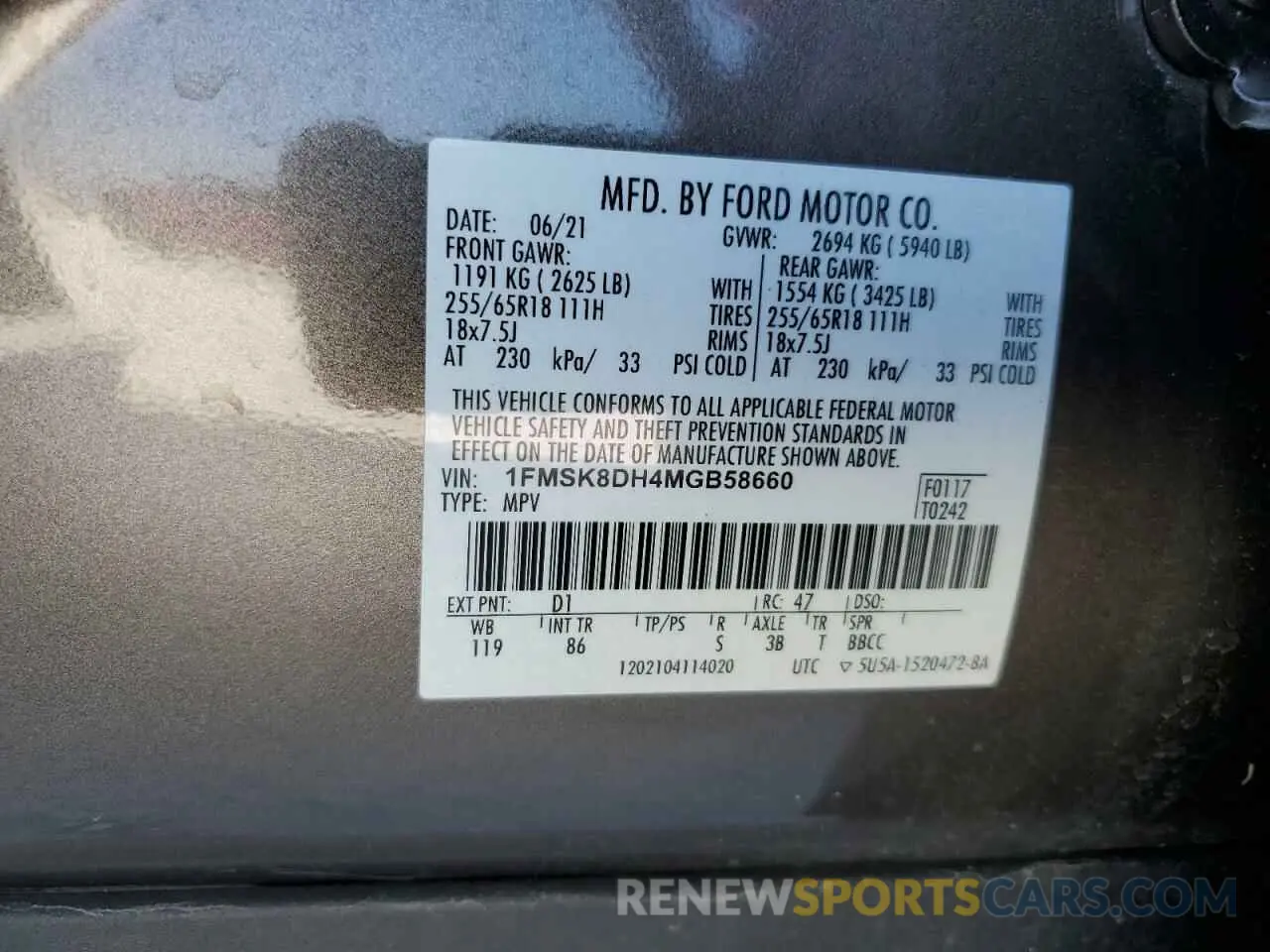 13 Фотография поврежденного автомобиля 1FMSK8DH4MGB58660 FORD EXPLORER 2021