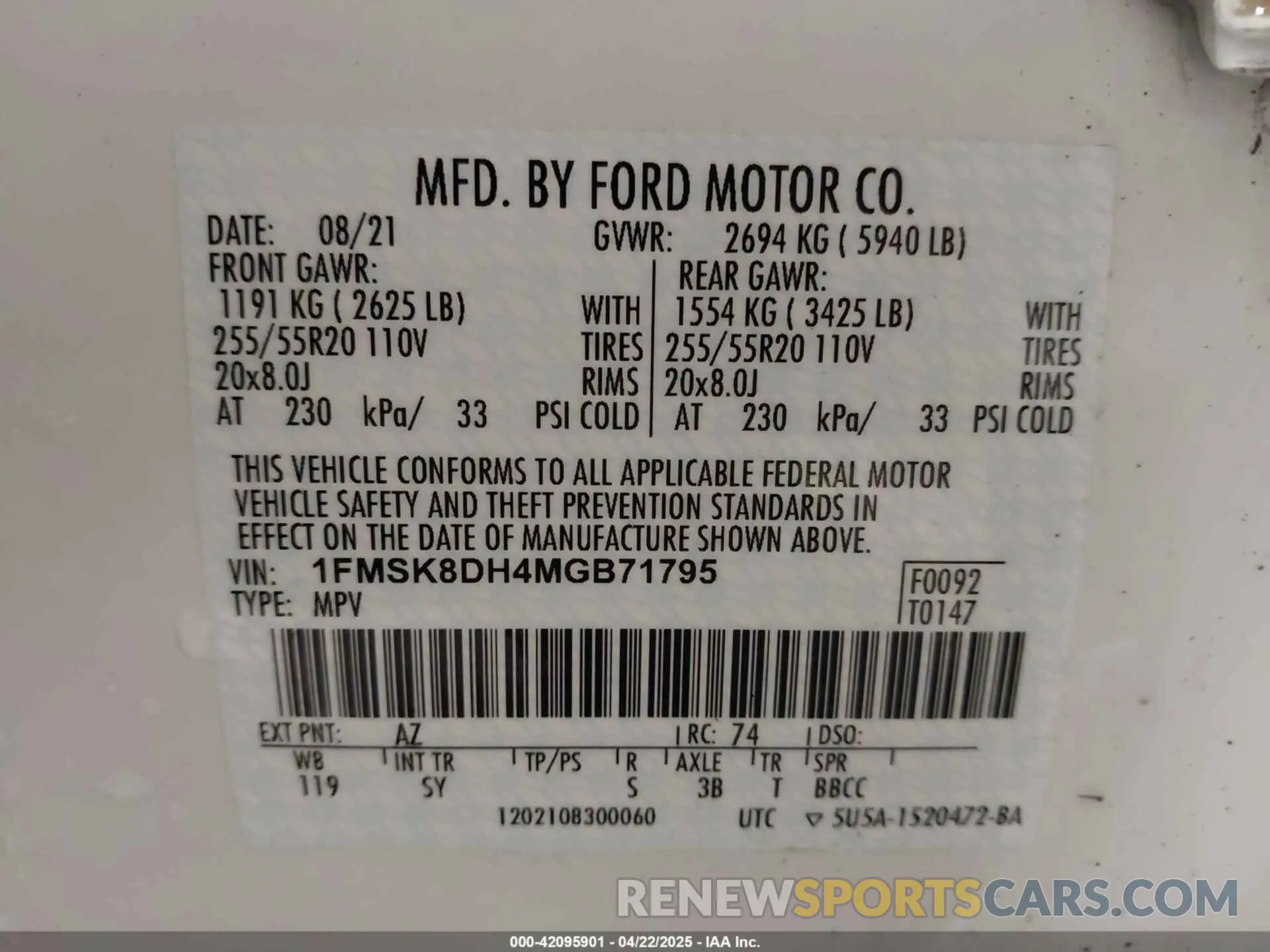 9 Photograph of a damaged car 1FMSK8DH4MGB71795 FORD EXPLORER 2021