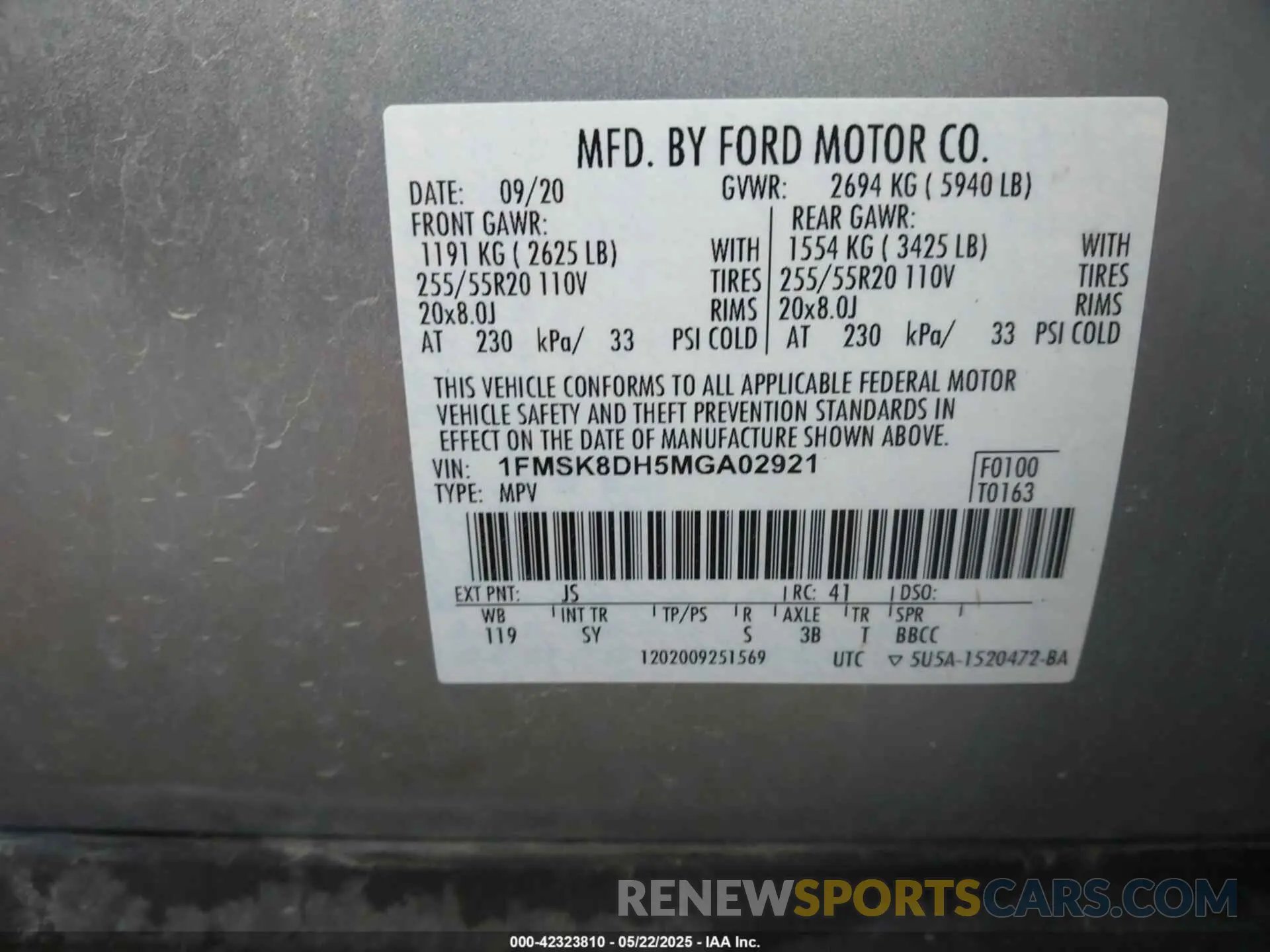 9 Фотография поврежденного автомобиля 1FMSK8DH5MGA02921 FORD EXPLORER 2021