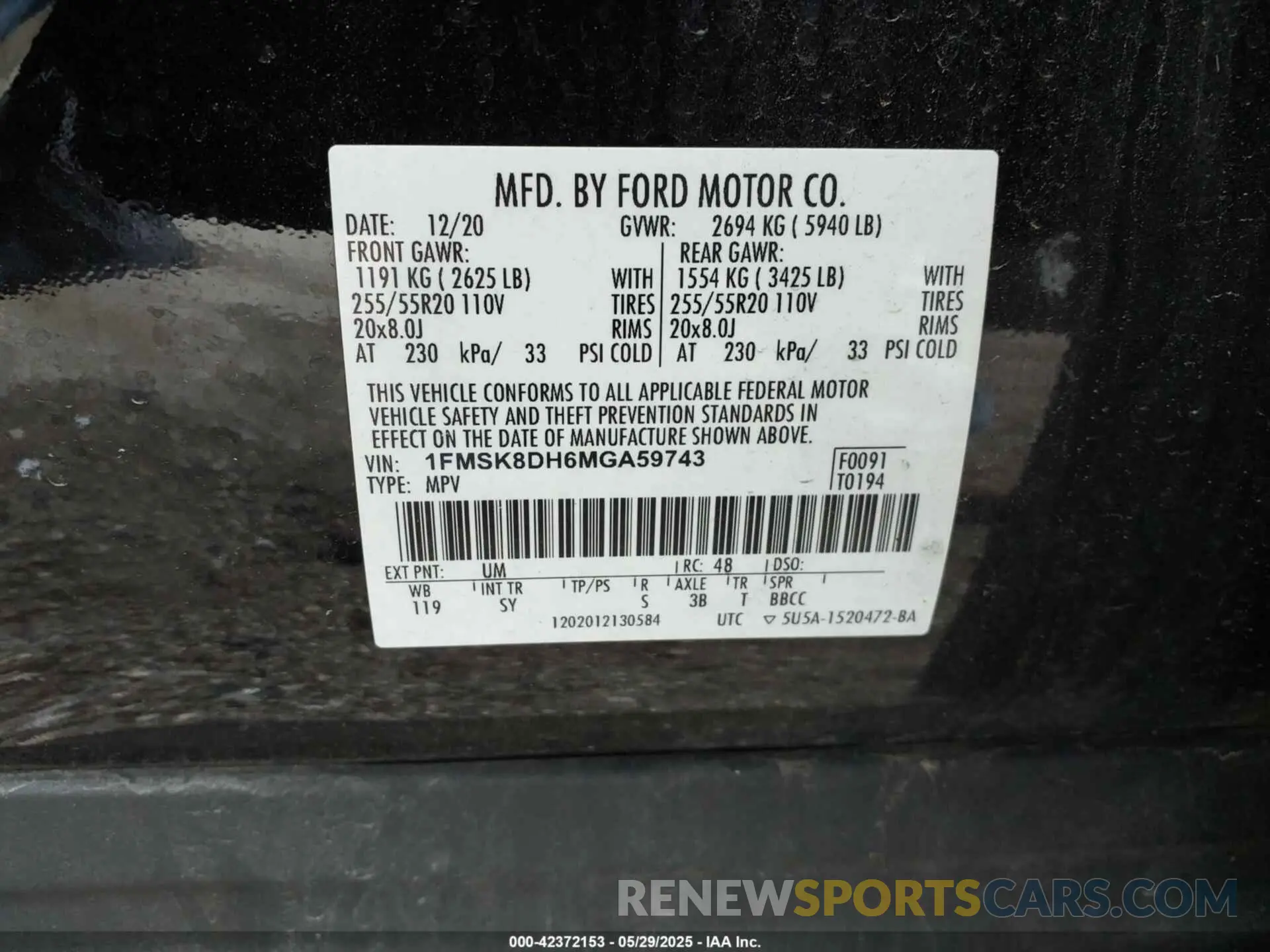 9 Photograph of a damaged car 1FMSK8DH6MGA59743 FORD EXPLORER 2021