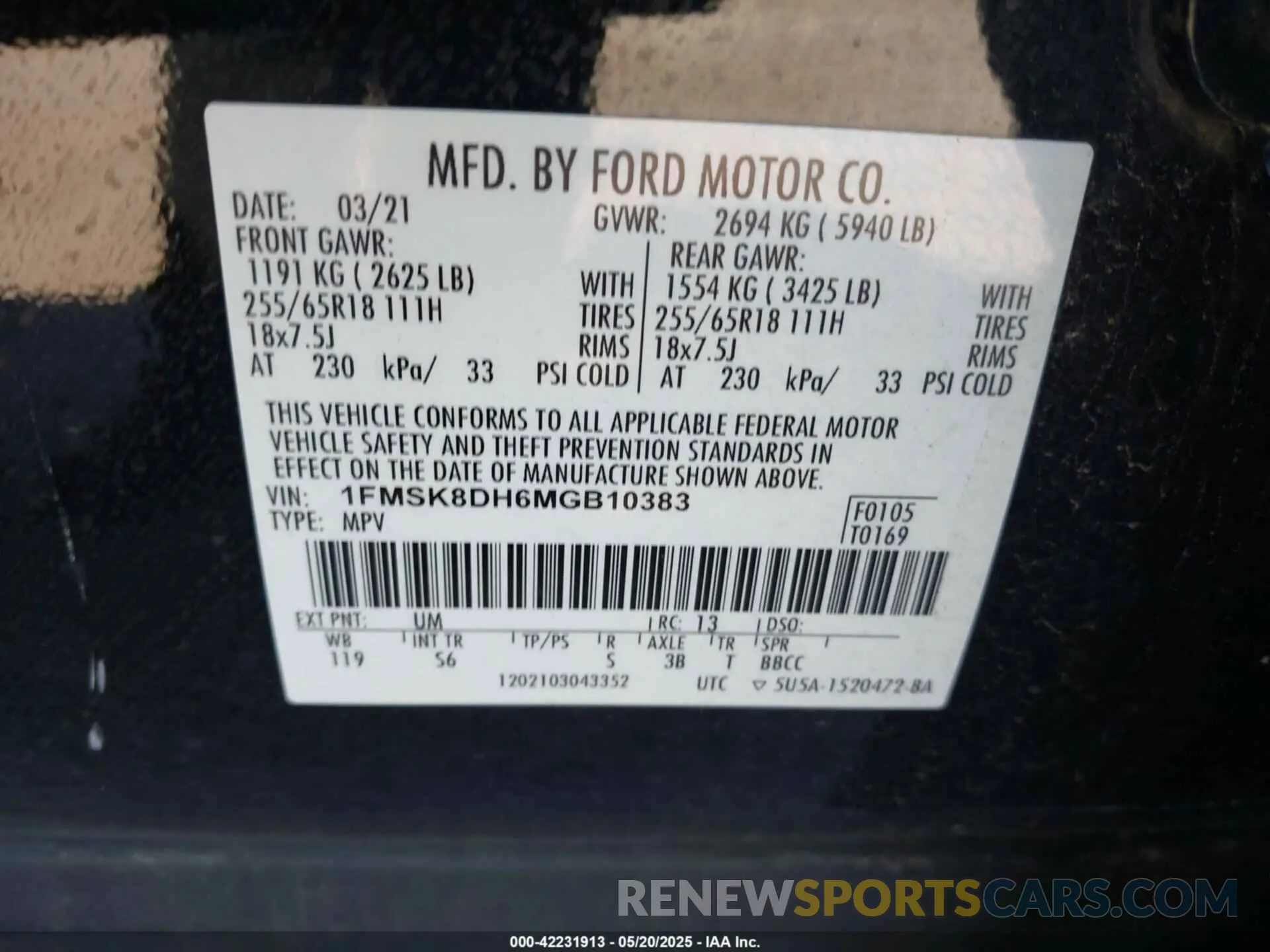 9 Фотография поврежденного автомобиля 1FMSK8DH6MGB10383 FORD EXPLORER 2021