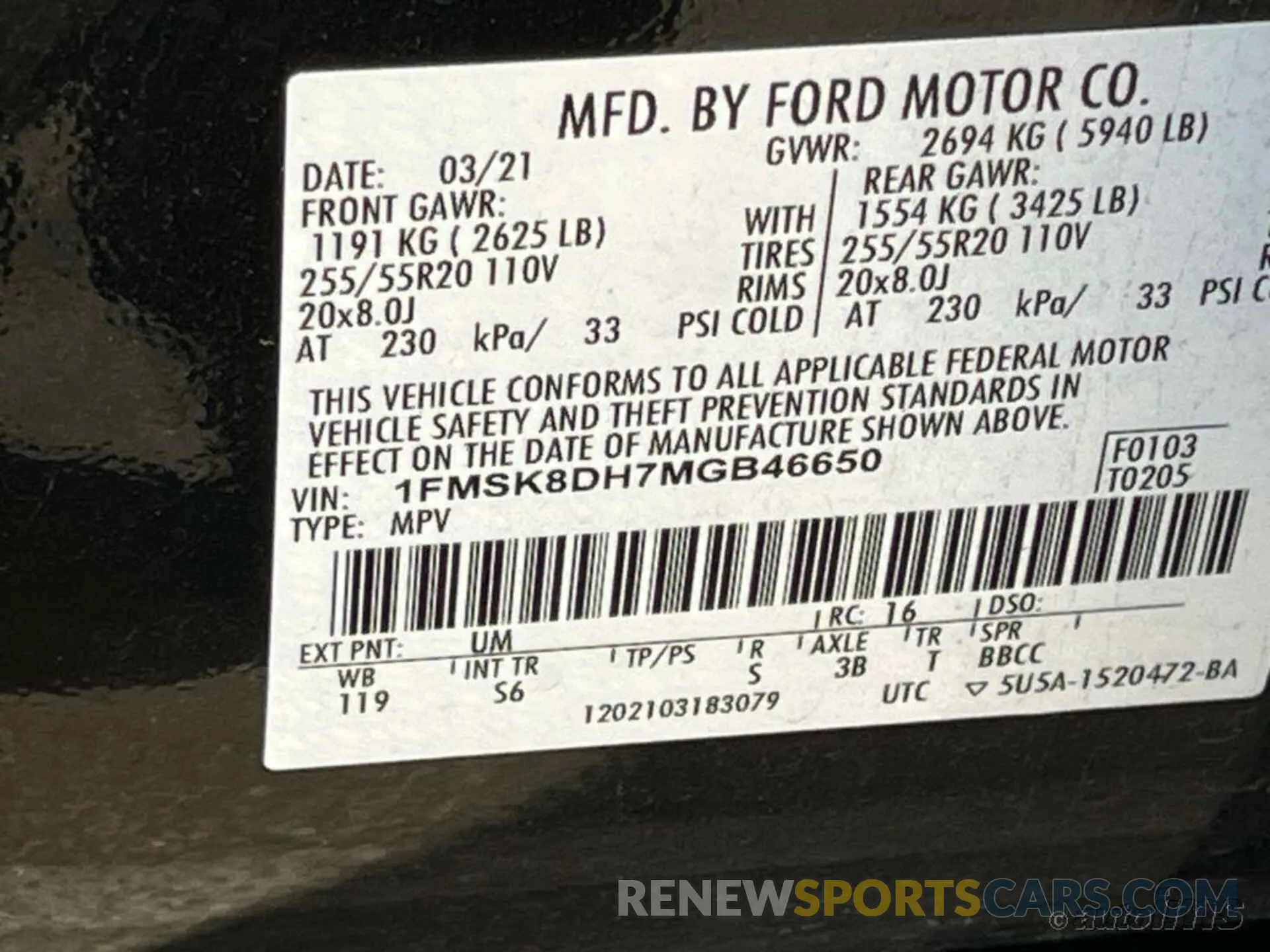 1 Фотография поврежденного автомобиля 1FMSK8DH7MGB46650 FORD EXPLORER 2021