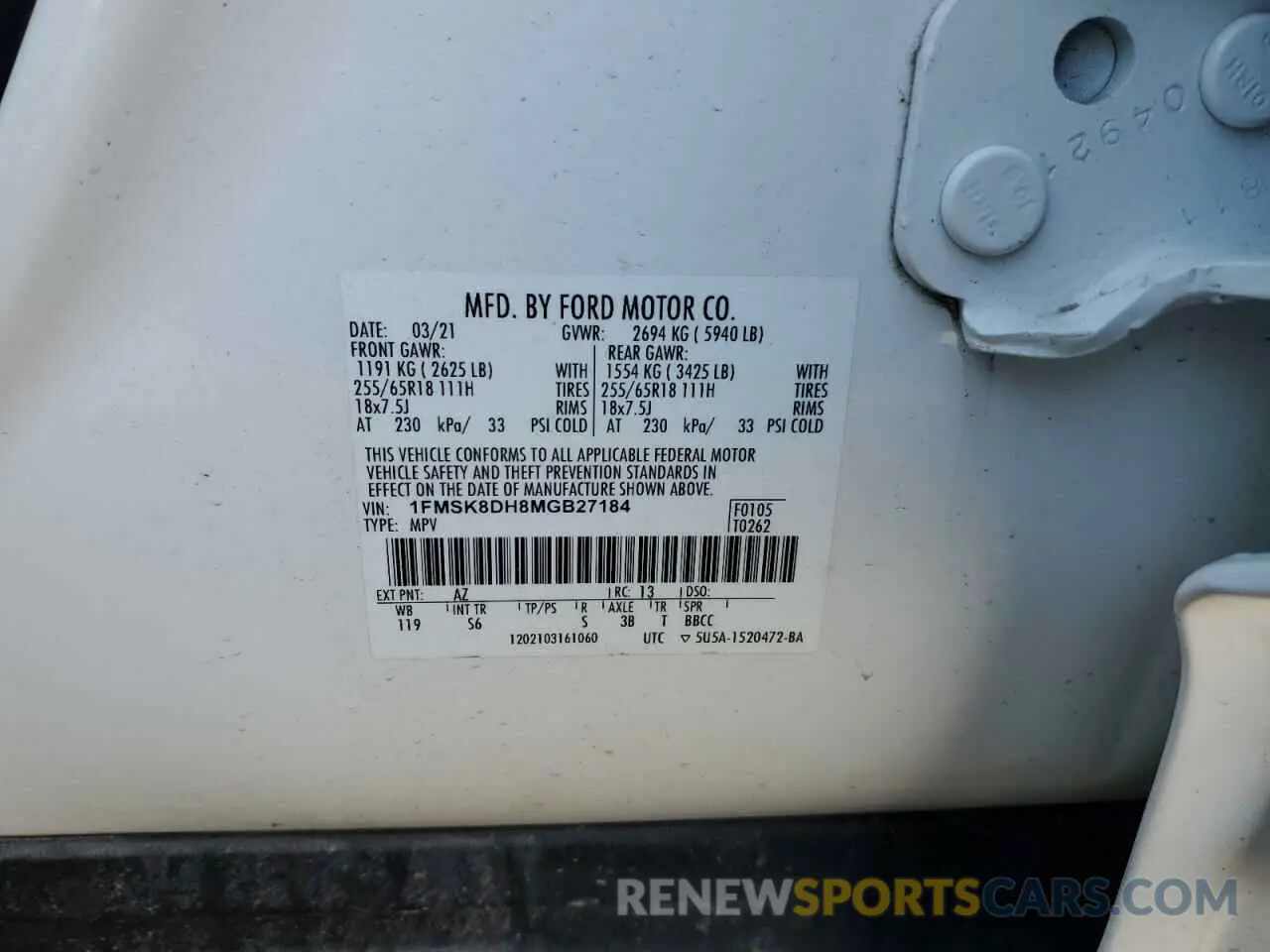 15 Photograph of a damaged car 1FMSK8DH8MGB27184 FORD EXPLORER 2021