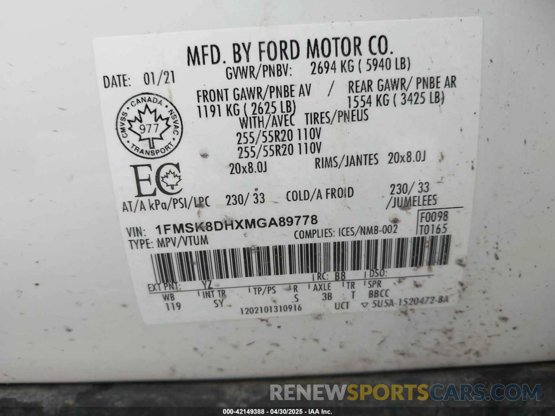9 Photograph of a damaged car 1FMSK8DHXMGA89778 FORD EXPLORER 2021