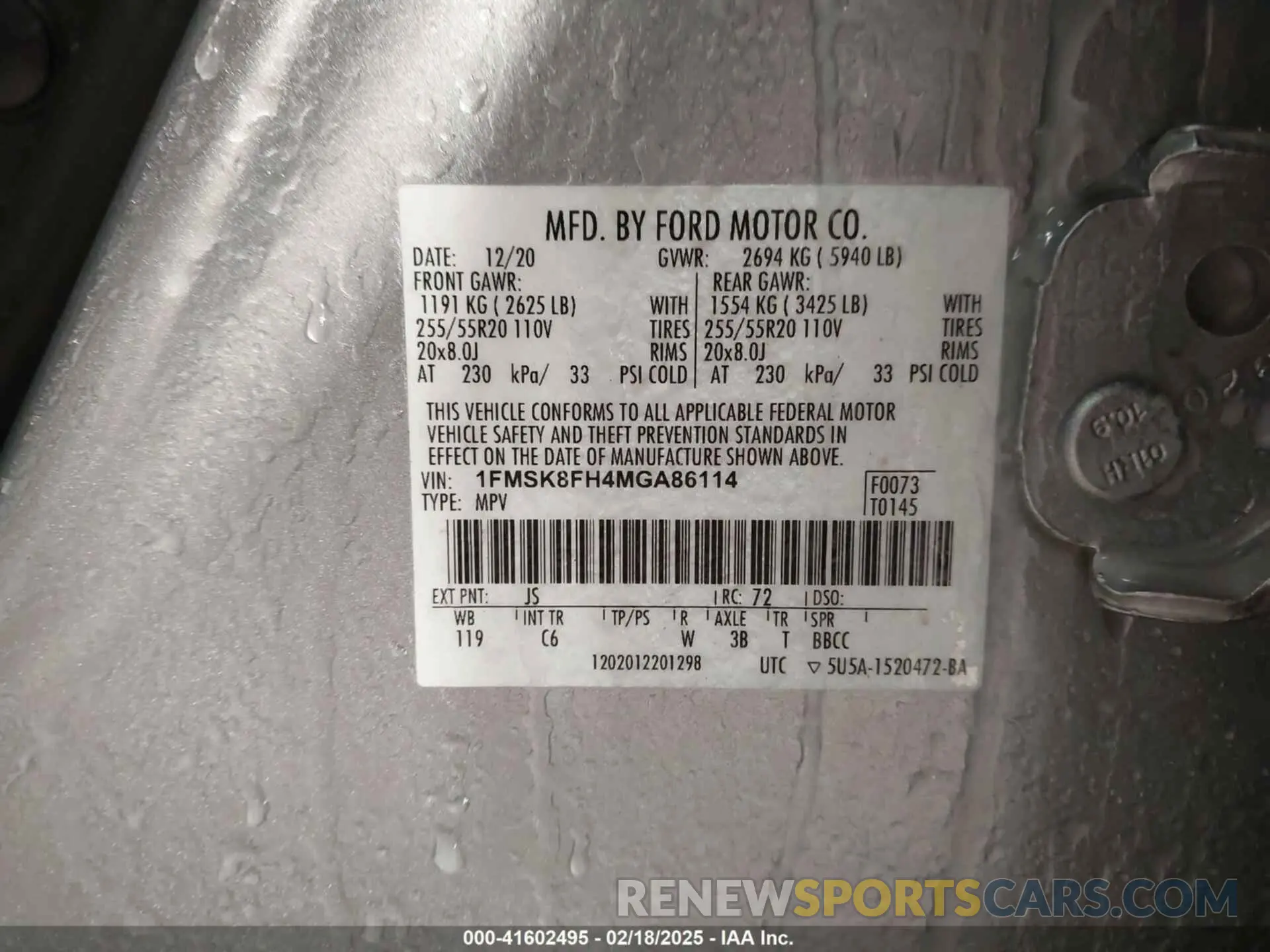 9 Photograph of a damaged car 1FMSK8FH4MGA86114 FORD EXPLORER 2021