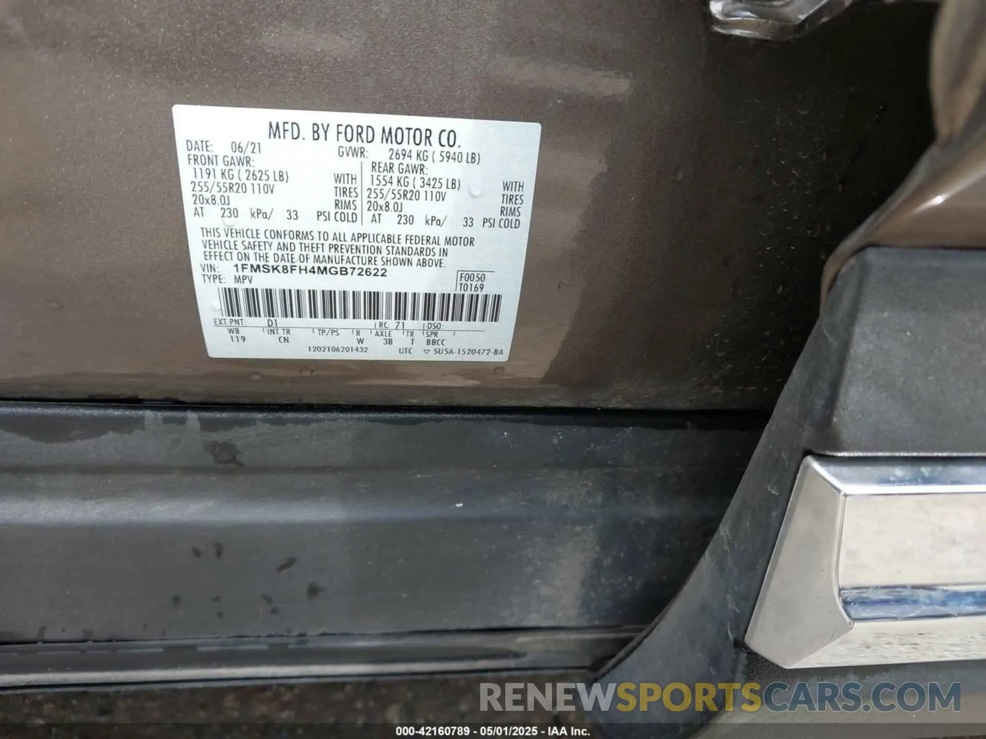 9 Photograph of a damaged car 1FMSK8FH4MGB72622 FORD EXPLORER 2021