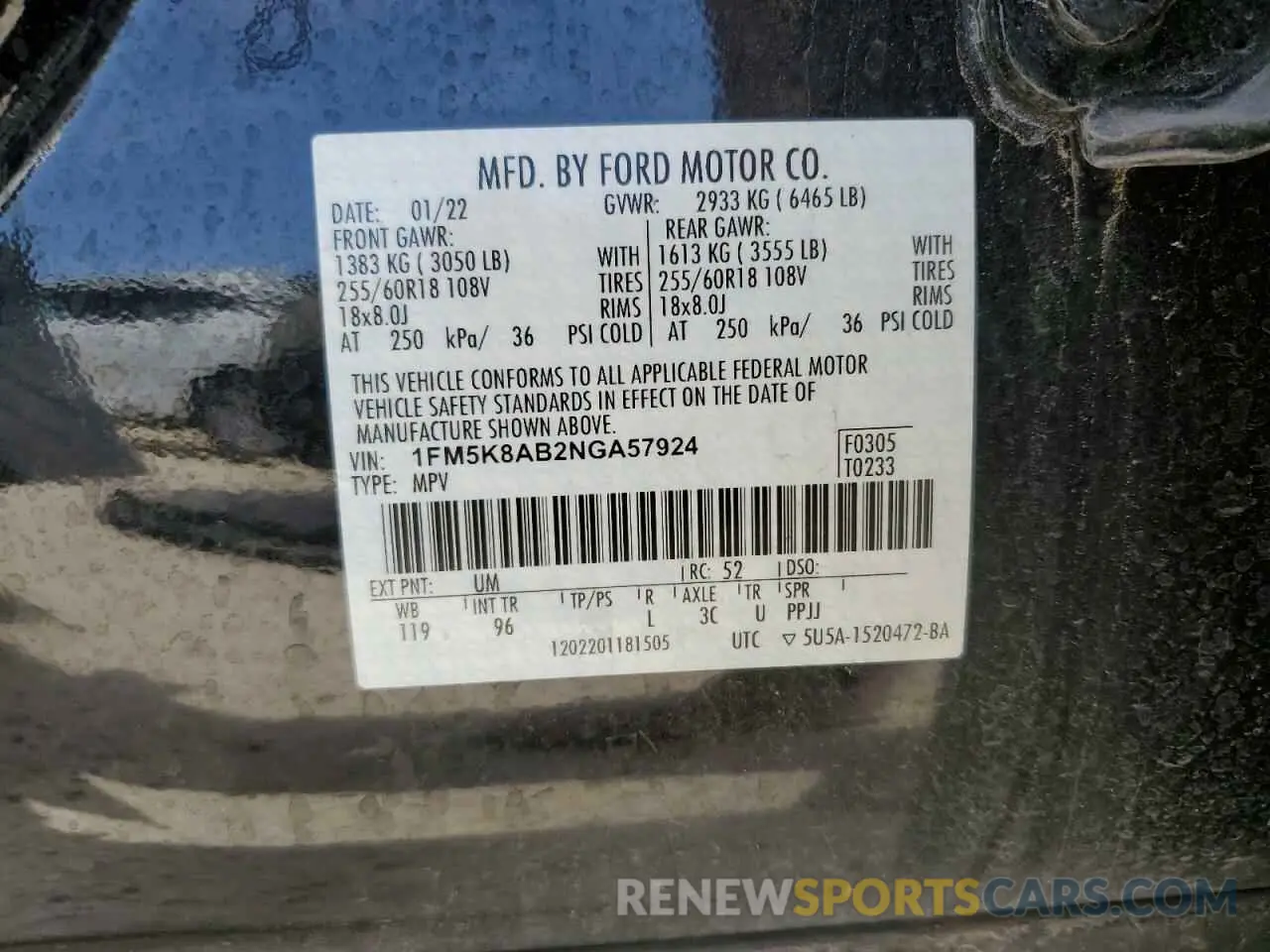 13 Photograph of a damaged car 1FM5K8AB2NGA57924 FORD EXPLORER 2022