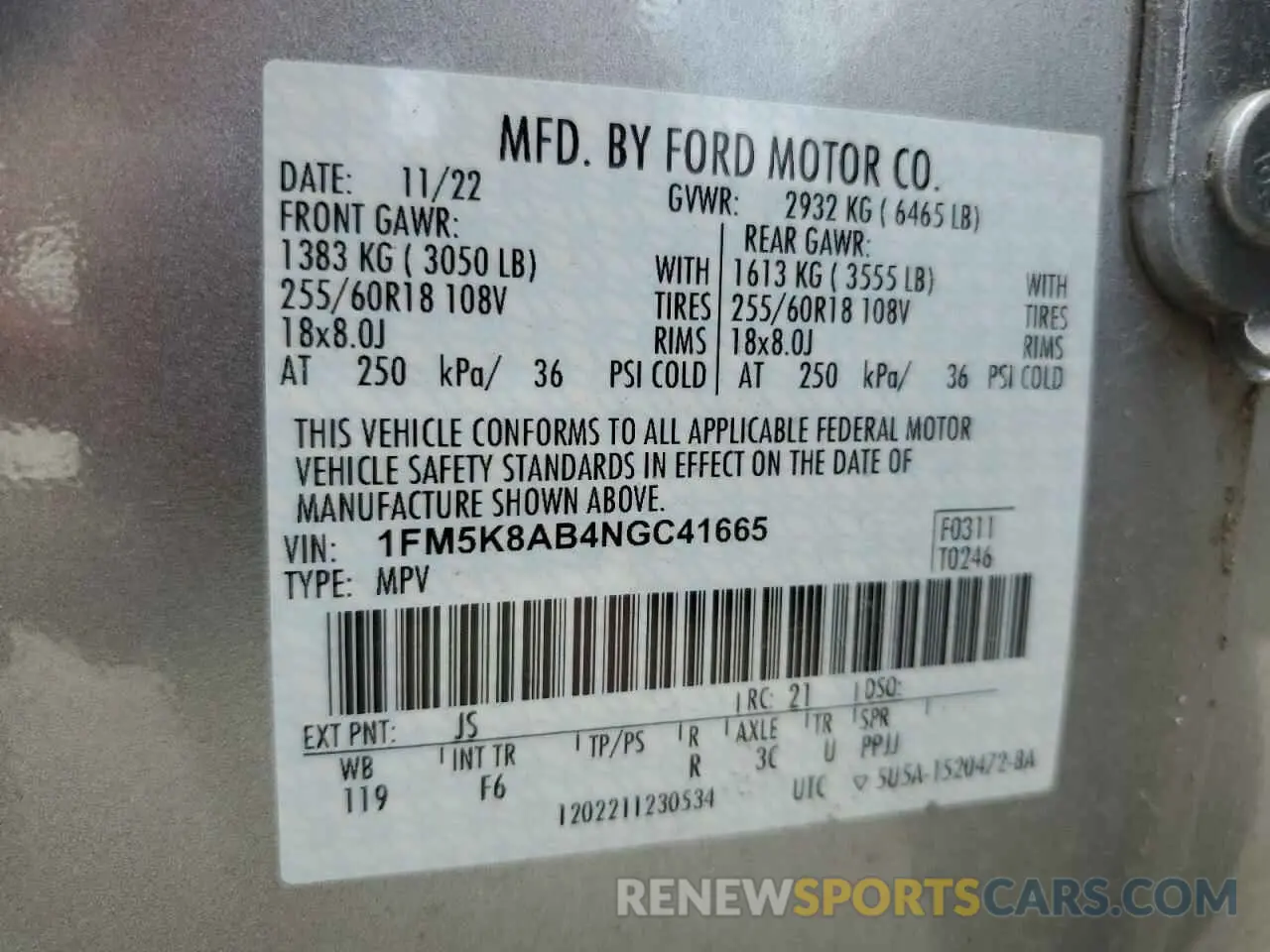 13 Photograph of a damaged car 1FM5K8AB4NGC41665 FORD EXPLORER 2022