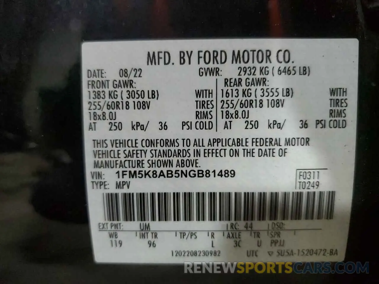13 Фотография поврежденного автомобиля 1FM5K8AB5NGB81489 FORD EXPLORER 2022
