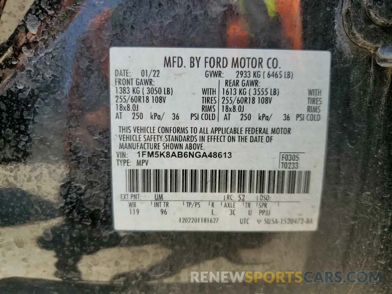 13 Photograph of a damaged car 1FM5K8AB6NGA48613 FORD EXPLORER 2022