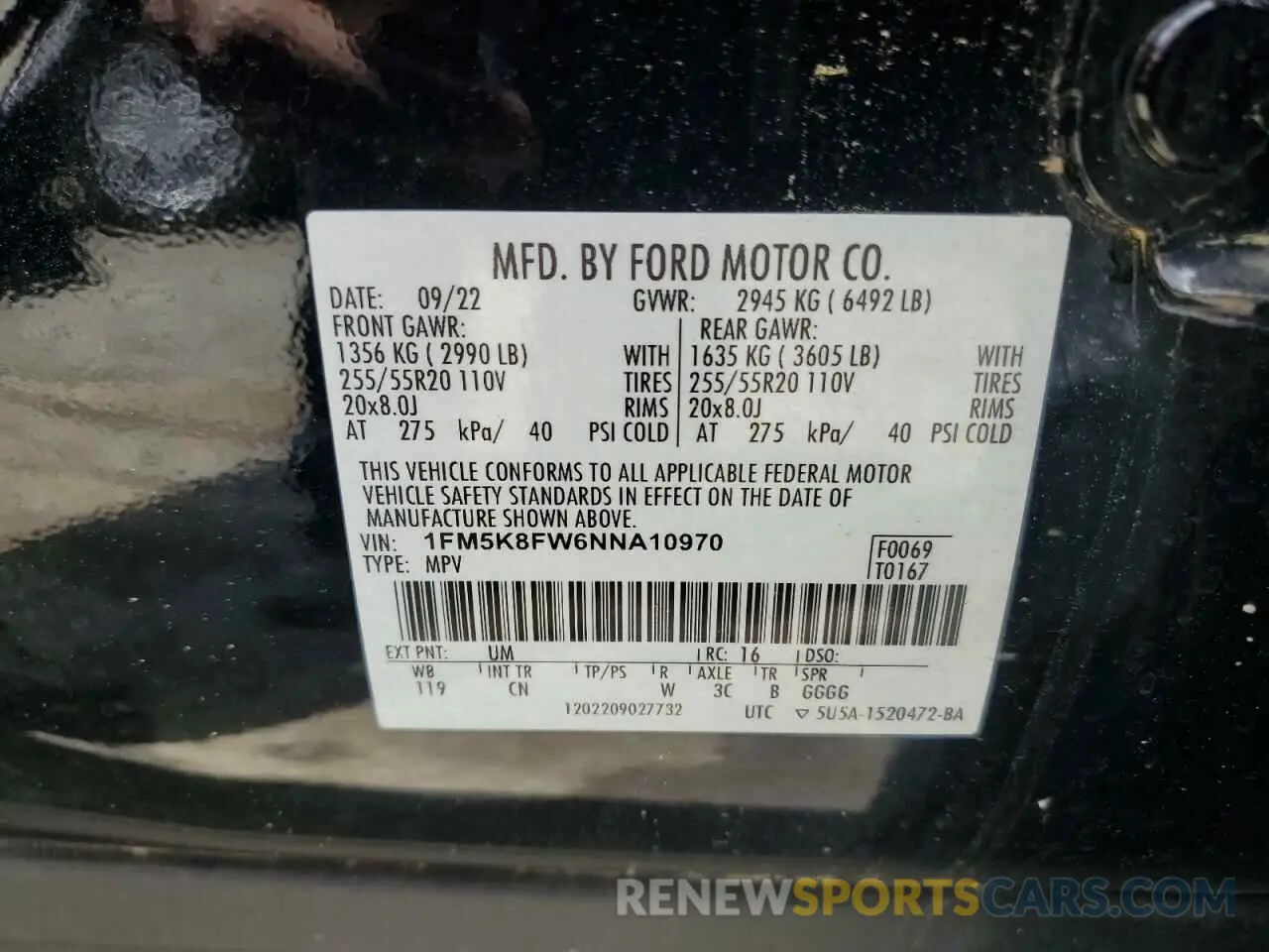14 Photograph of a damaged car 1FM5K8FW6NNA10970 FORD EXPLORER 2022