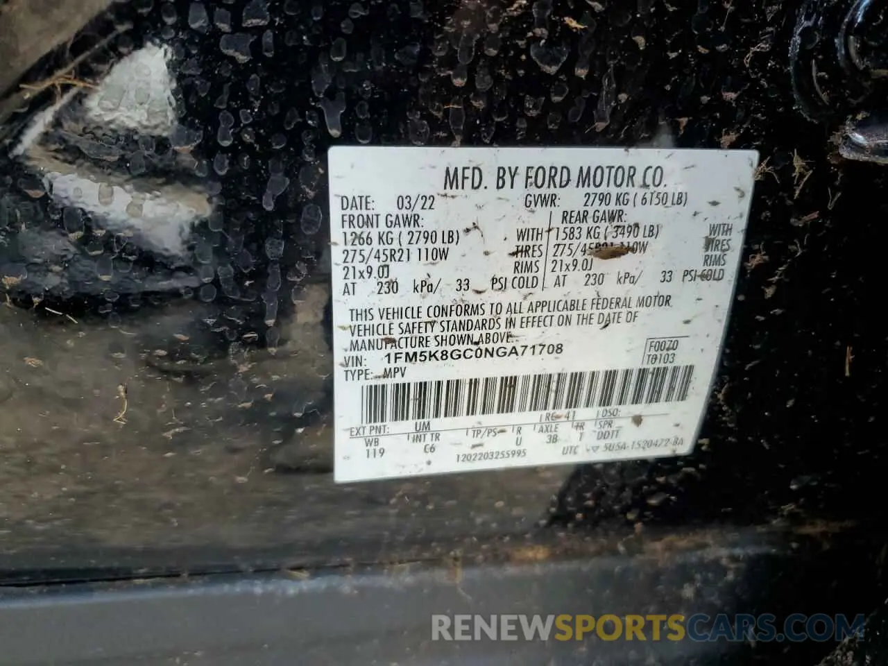 13 Photograph of a damaged car 1FM5K8GC0NGA71708 FORD EXPLORER 2022