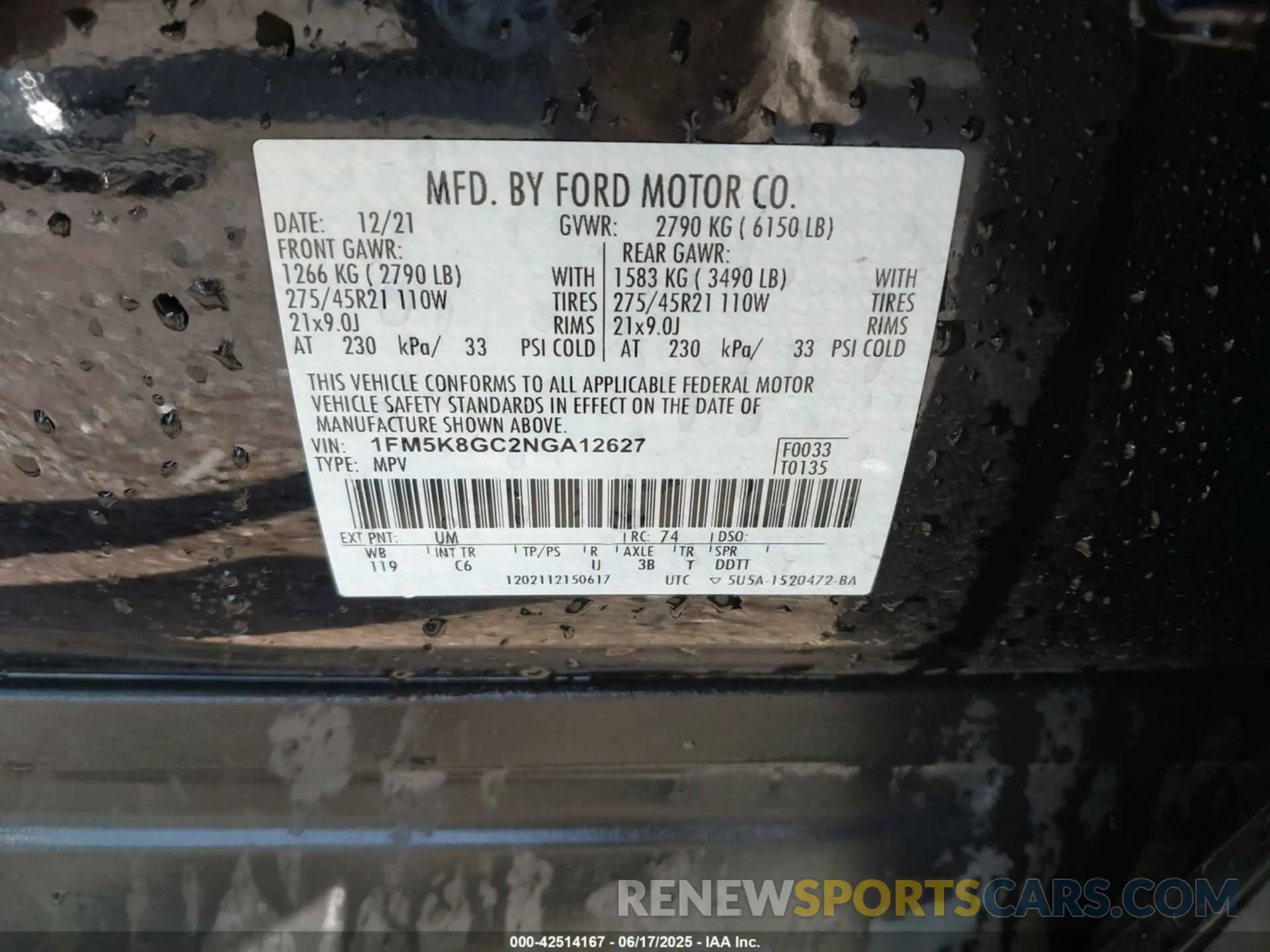 9 Photograph of a damaged car 1FM5K8GC2NGA12627 FORD EXPLORER 2022
