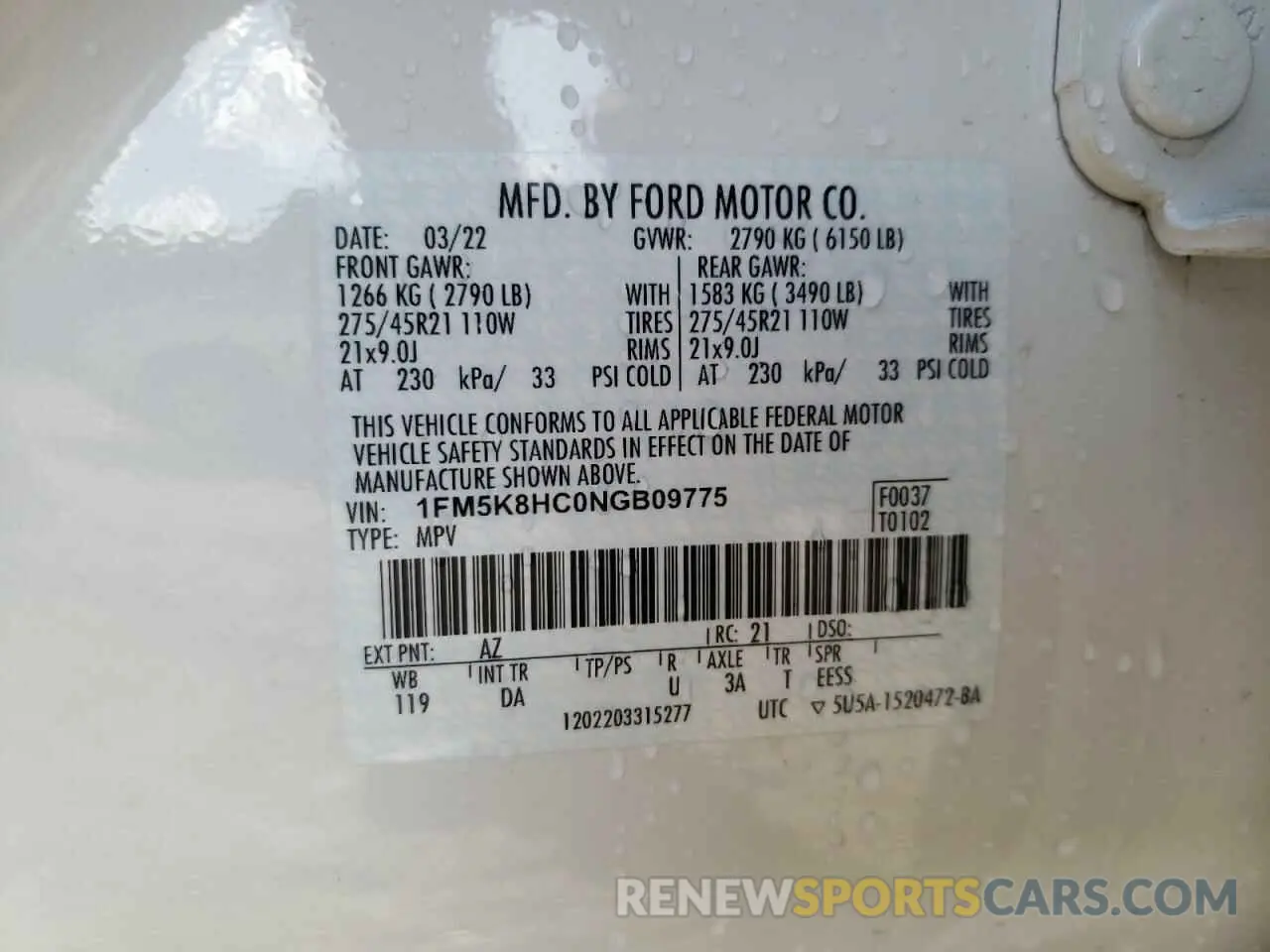 14 Photograph of a damaged car 1FM5K8HC0NGB09775 FORD EXPLORER 2022