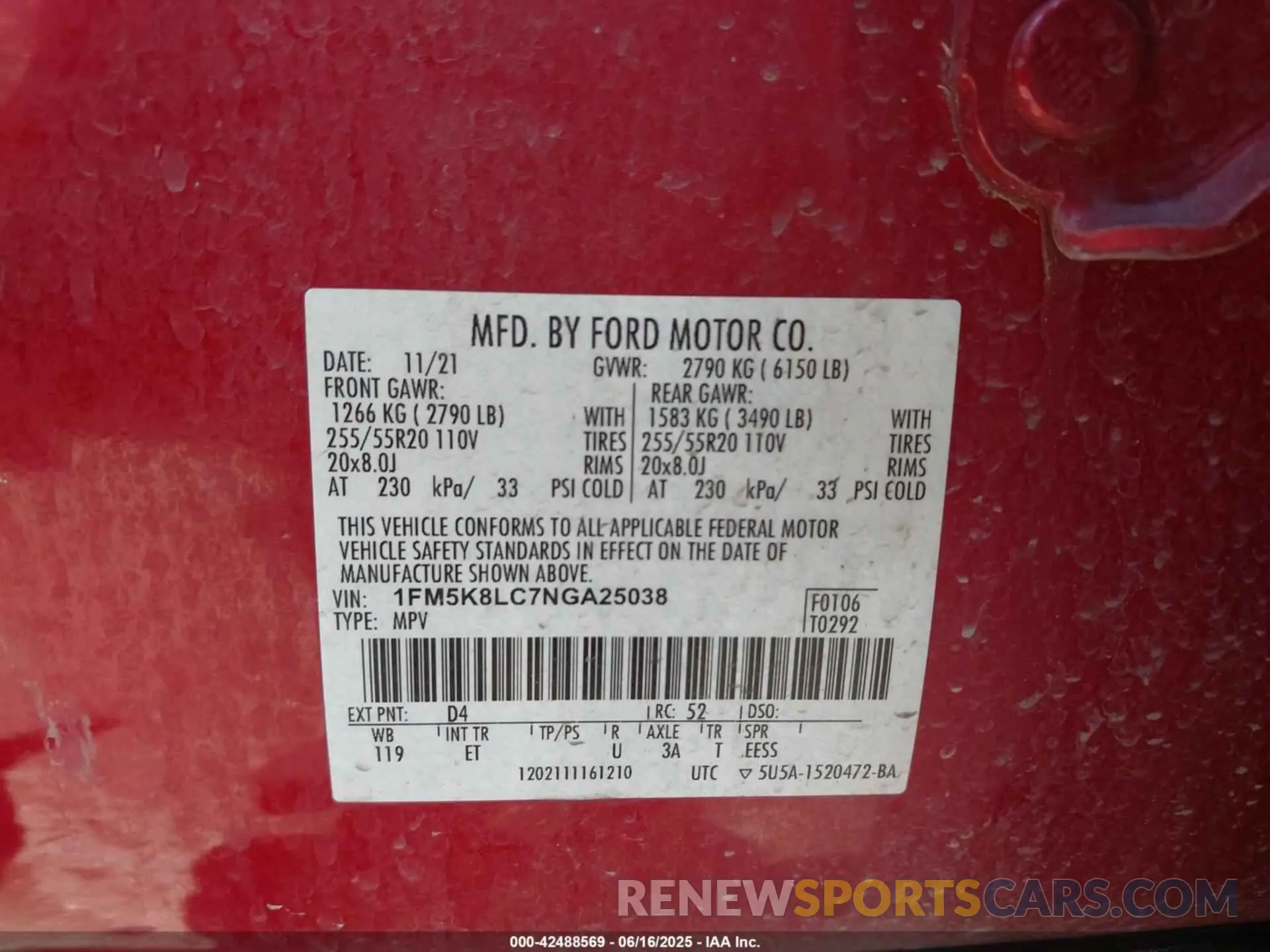9 Фотография поврежденного автомобиля 1FM5K8LC7NGA25038 FORD EXPLORER 2022